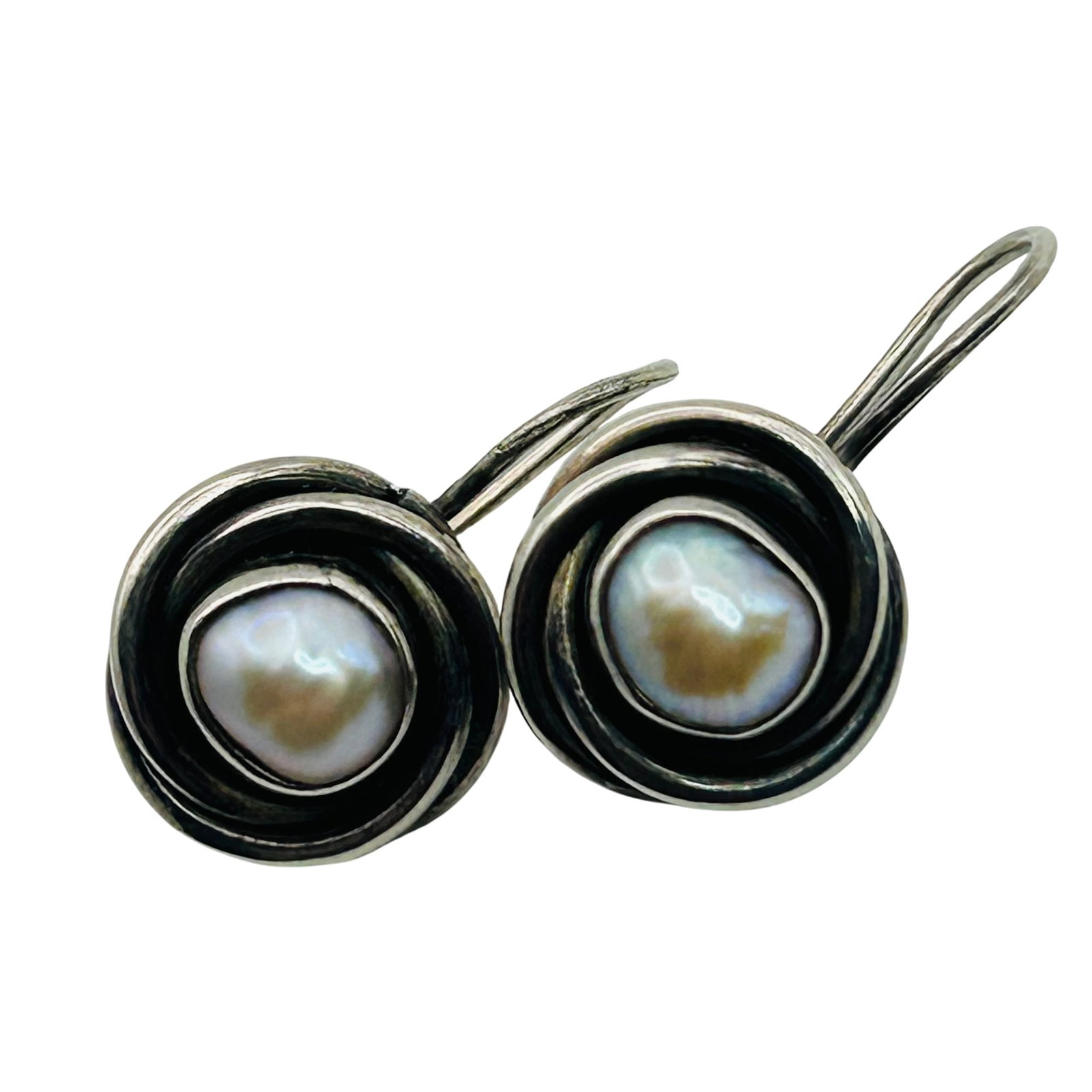 Sterling Pearl Swirl Detail Earrings (1 of 4)