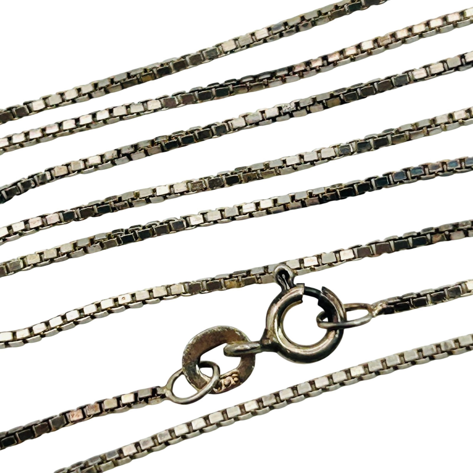 Sterling Long Box Chain Necklace (1 of 4)