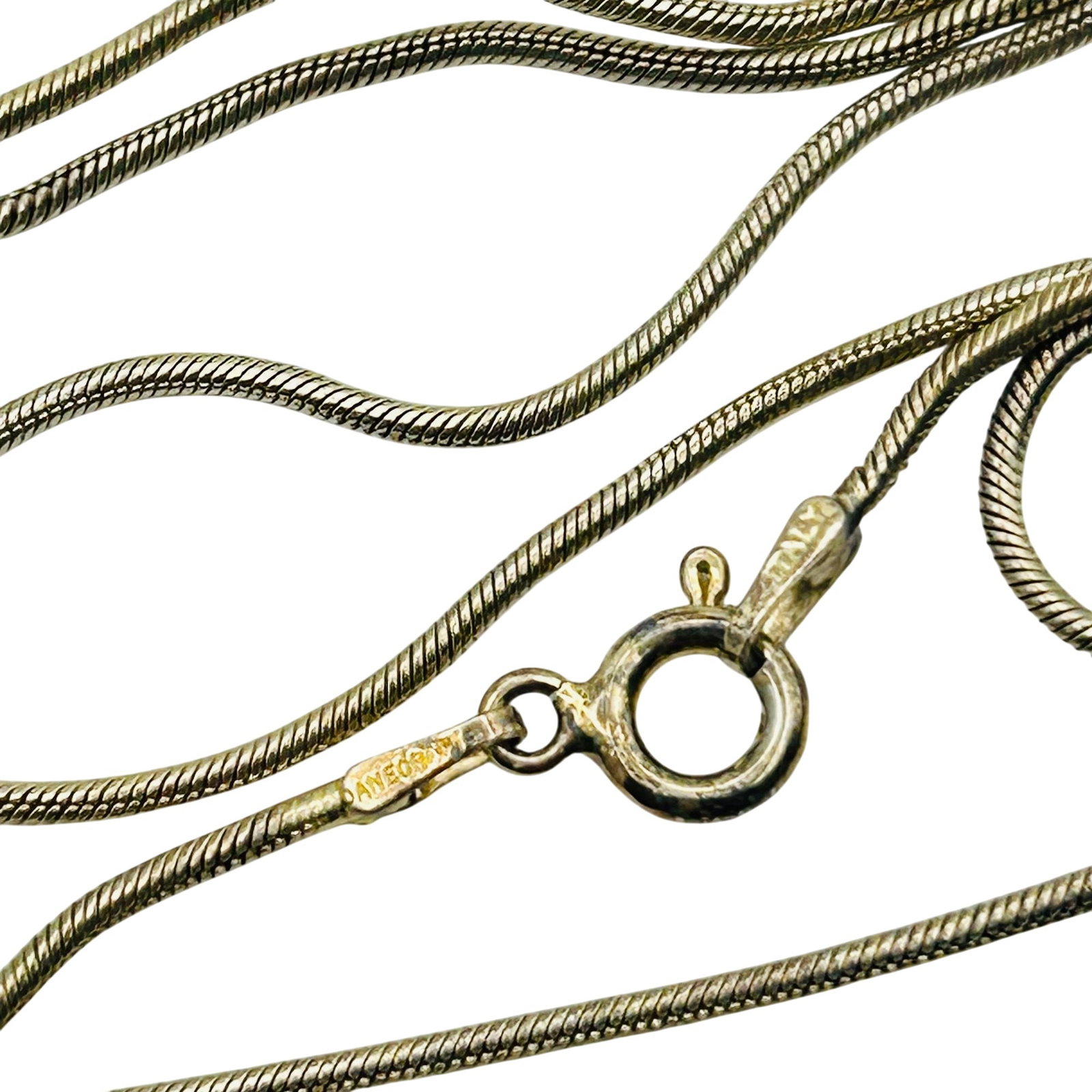 Danecraft Italy Sterling Round Snake Chain Necklace. 4.6g (1 of 4)