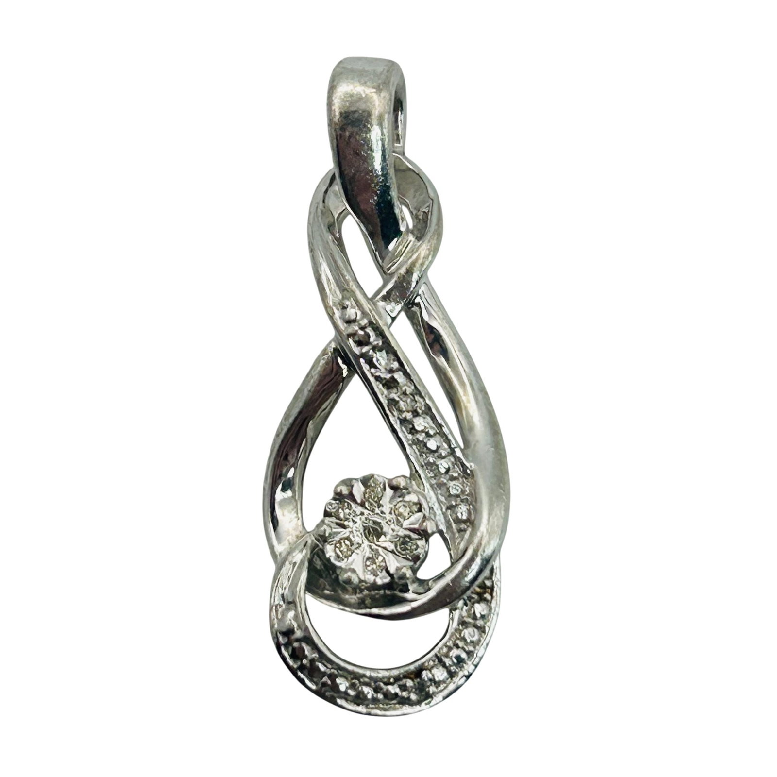 Sterling Diamond Accent Infinity Pendant (1 of 4)