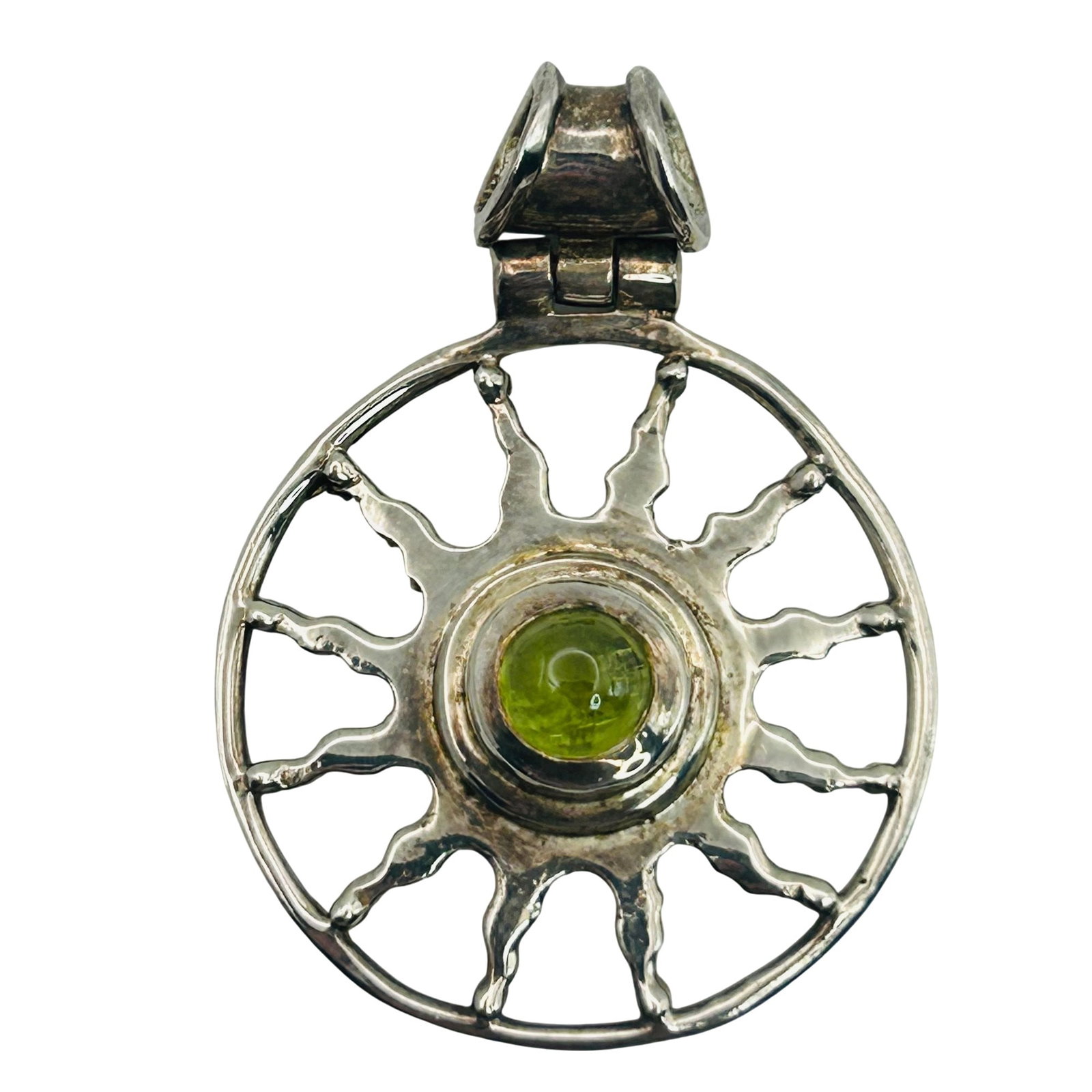 Sterling Peridot Sun Pendant (1 of 4)