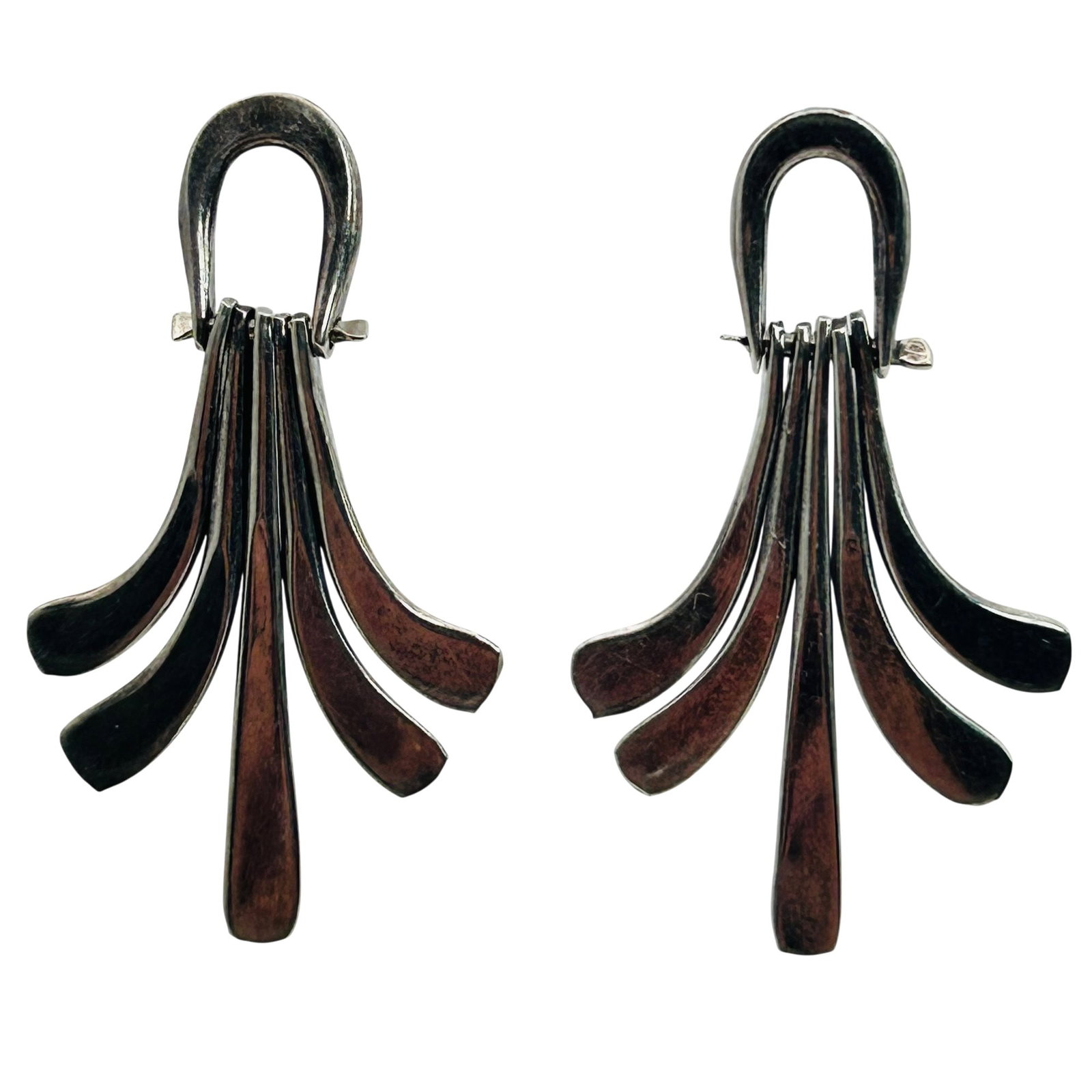 Sterling Stud Dangle Earrings: Sterling stud dangle earrings. 7.0g