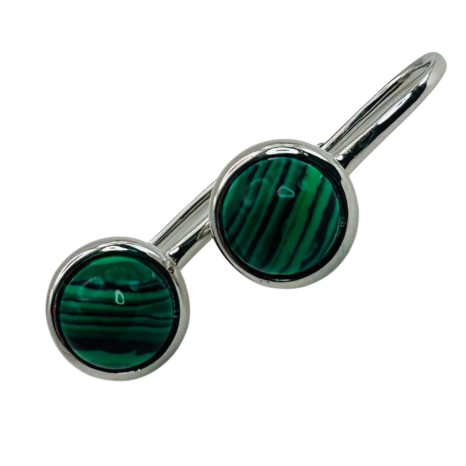 Sterling Malachite Jacket Earrings: Sterling malachite jacket earrings. 3.6g