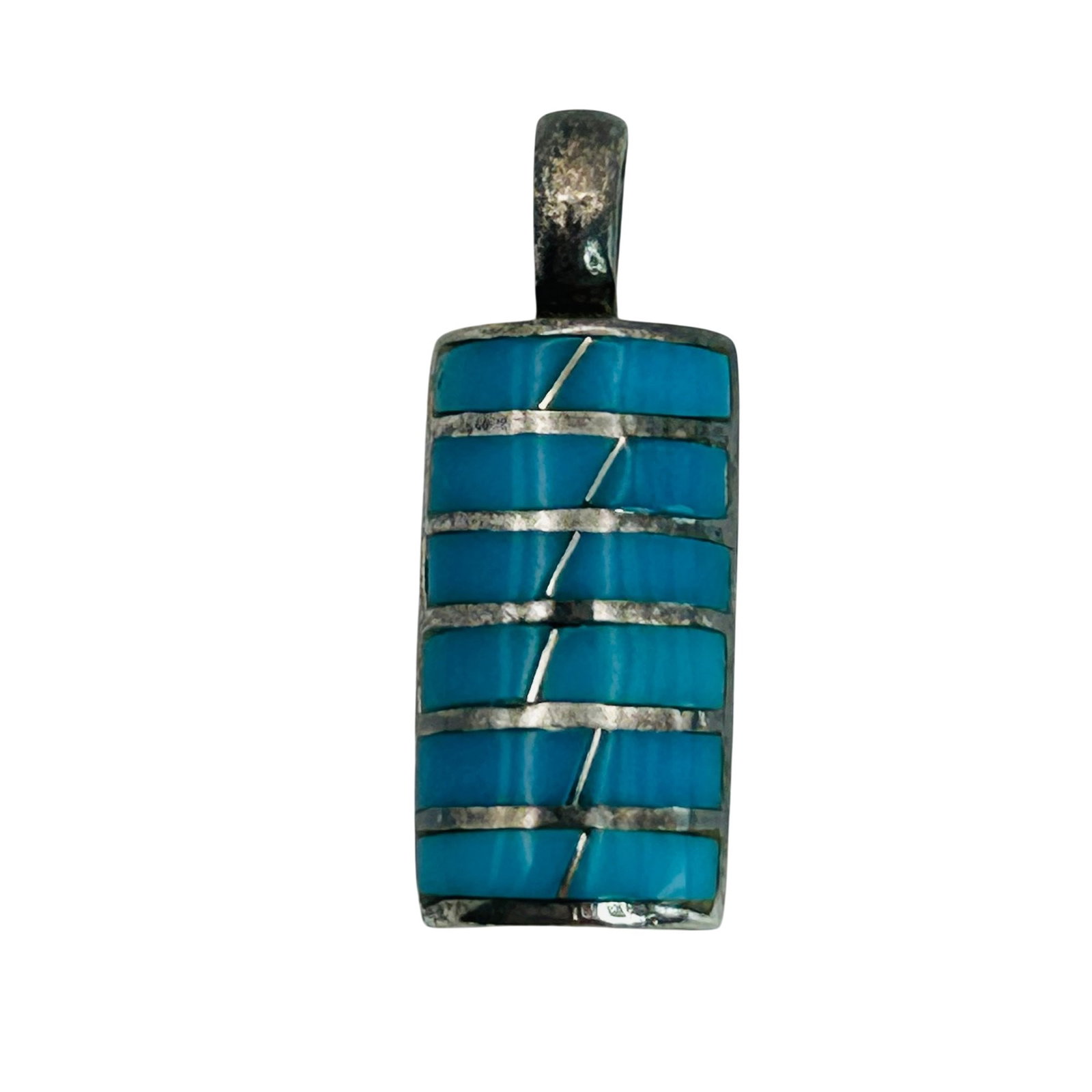 Sterling Turquoise Southwest Pendant: Sterling turquoise southwest pendant. 4.3g