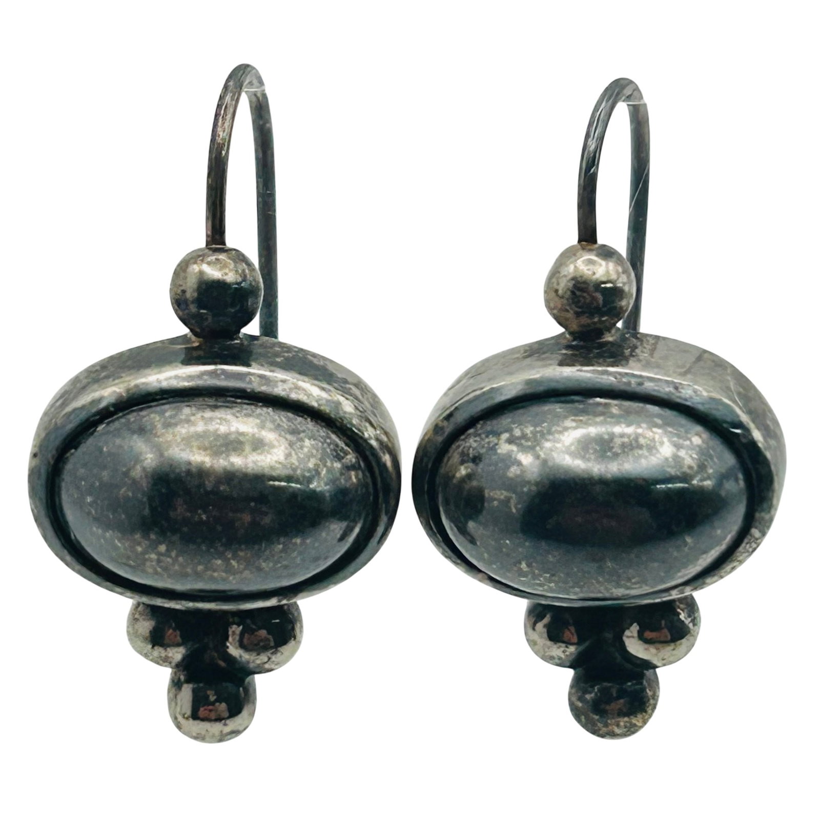 Sterling Hook Back Earrings: Sterling hook back earrings. 10.1g