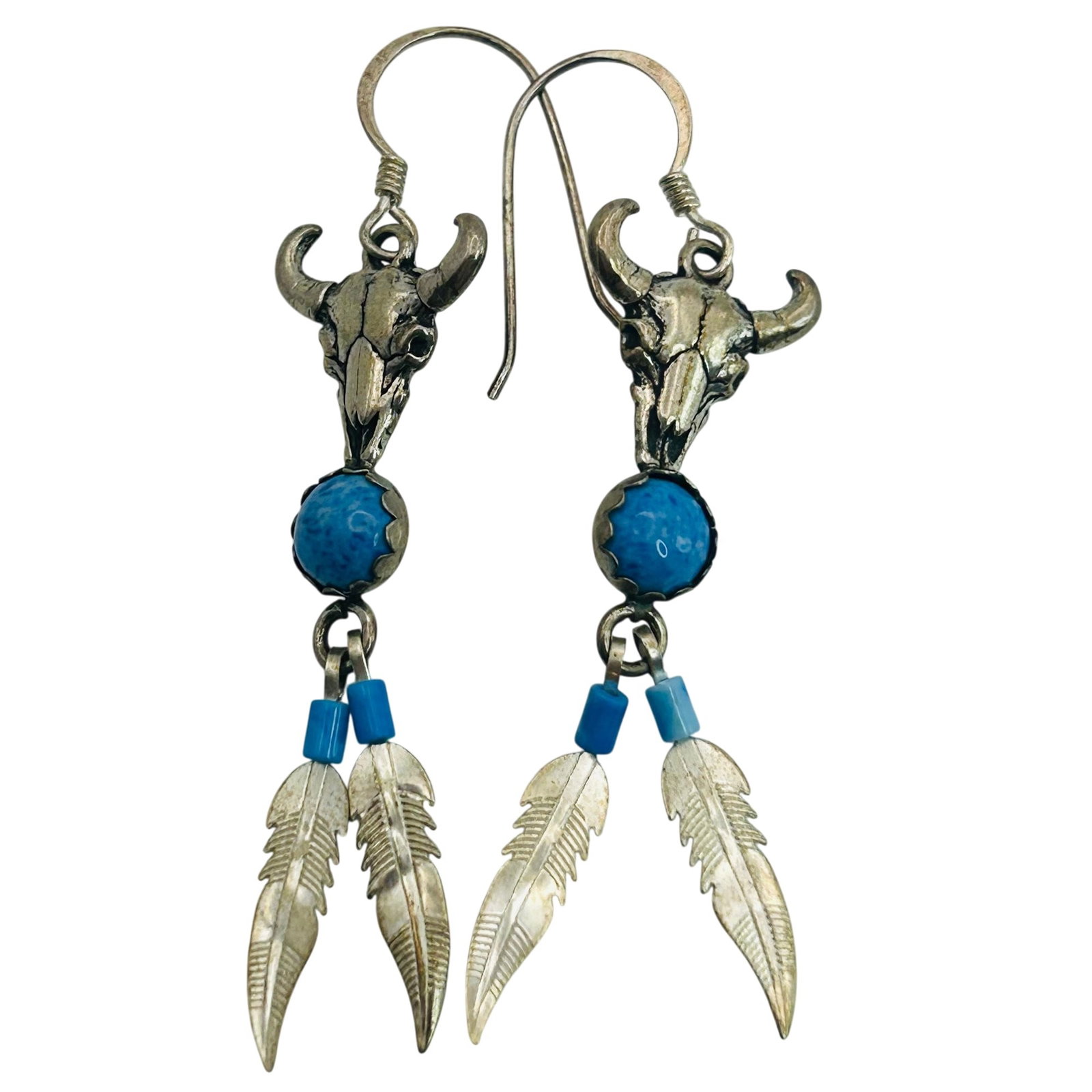 G&S Sterling Southwest Turquoise Cow Earrings (1 of 6)