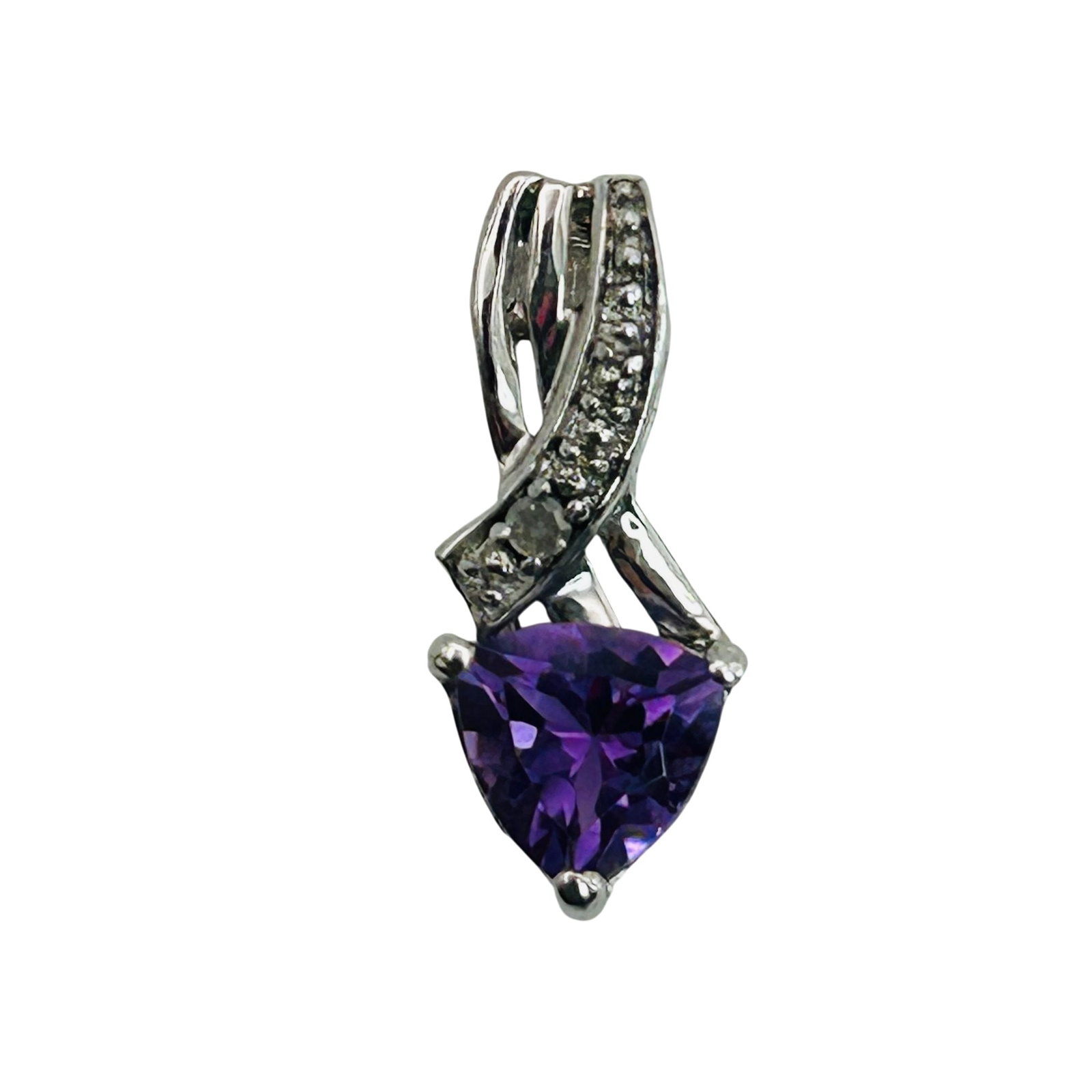 AF JC Sterling Amethyst Diamond Pendant (1 of 4)