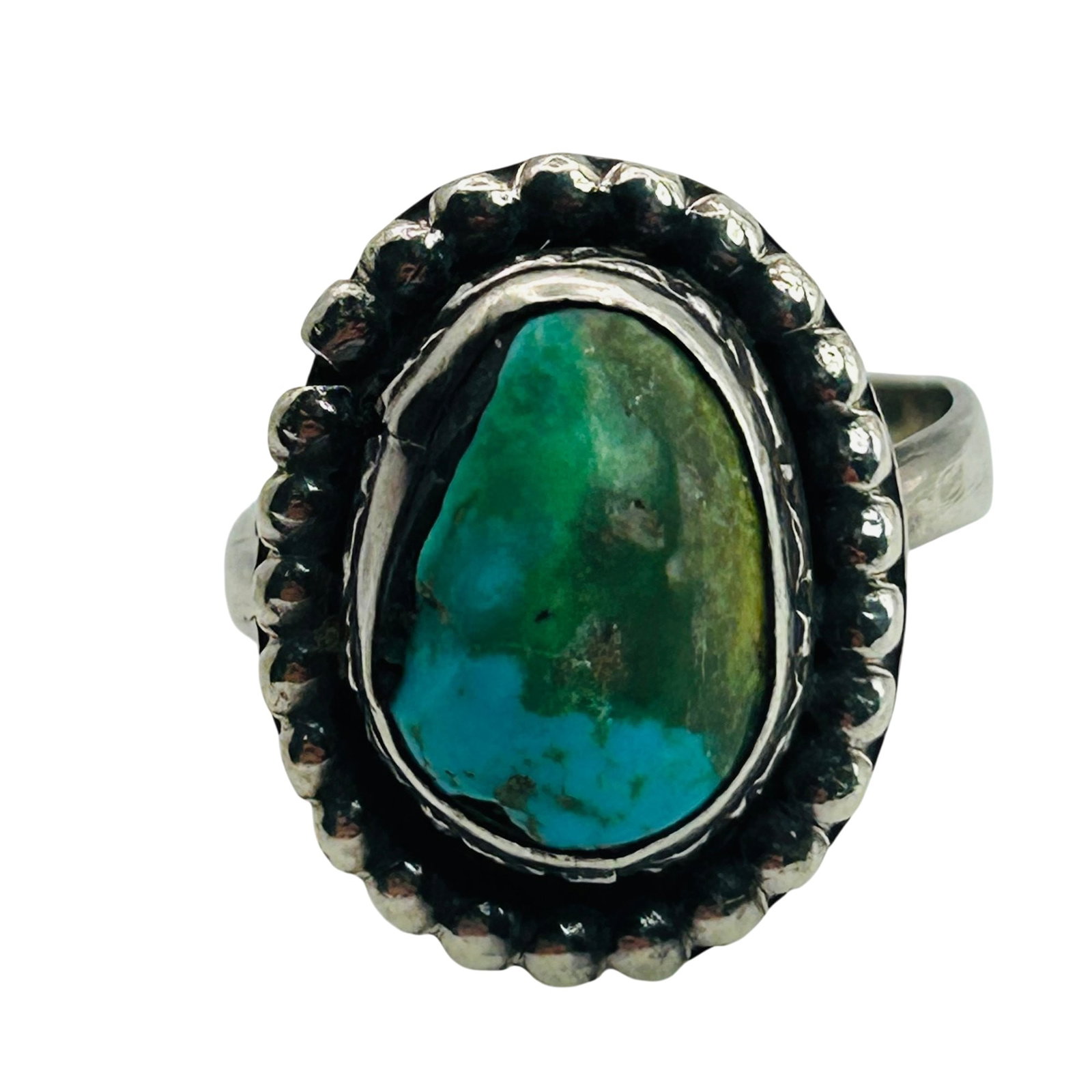Sterling Southwest Turquoise Oval Ring Size 6: Sterling southwest turquoise oval ring size 6. 4.4g
