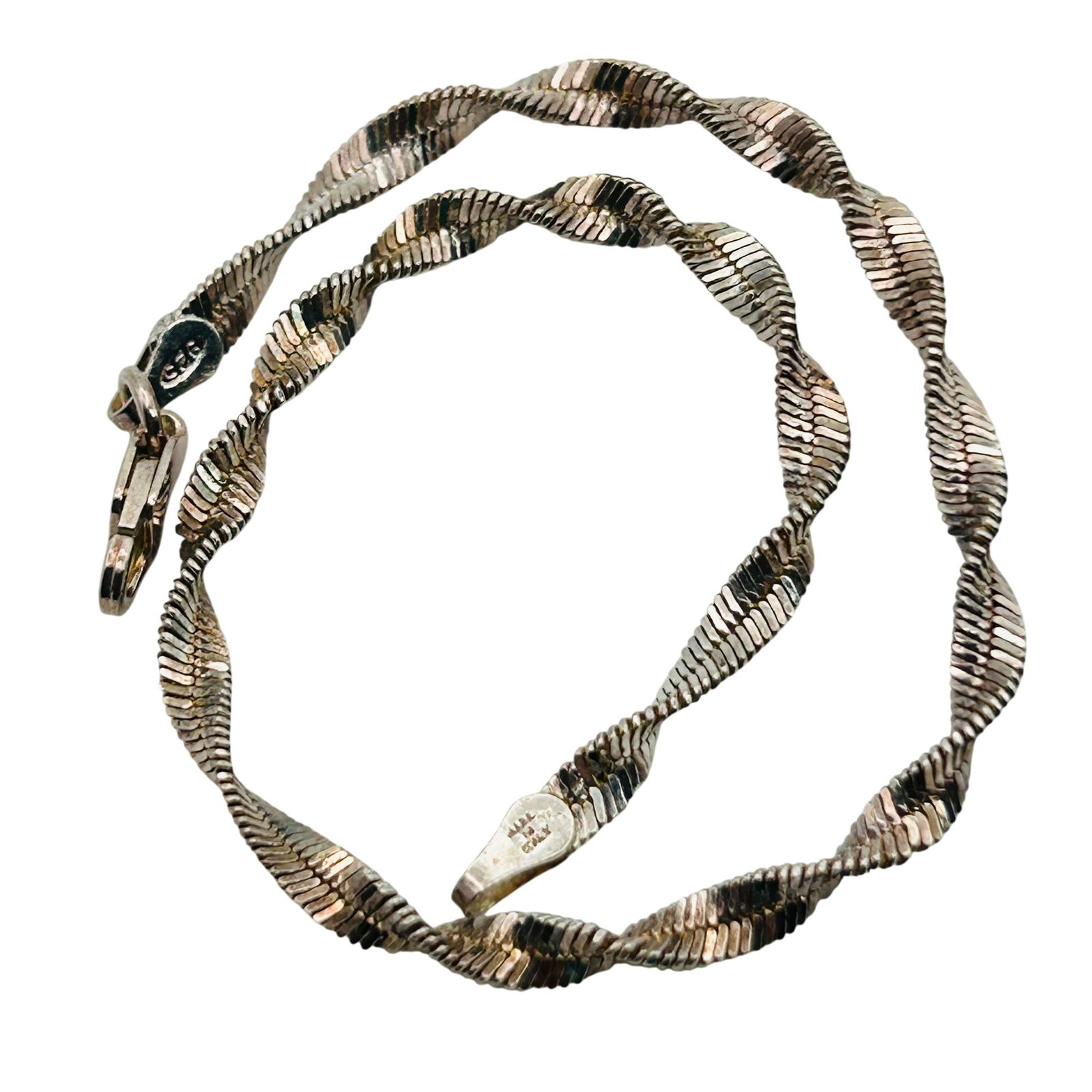 Italy Sterling Flat Twist Chain Bracelet (1 of 7)