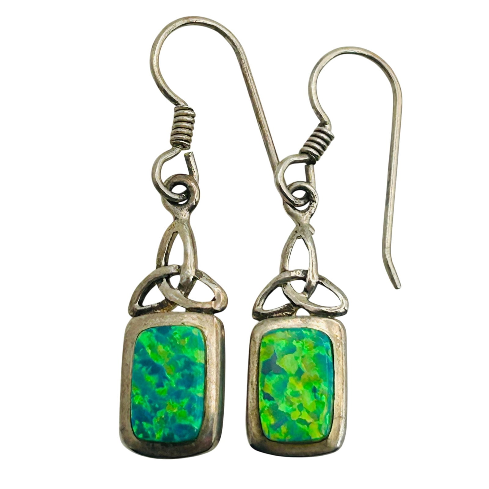 Sterling Opal Celtic Knot Hook Back Earrings (1 of 4)