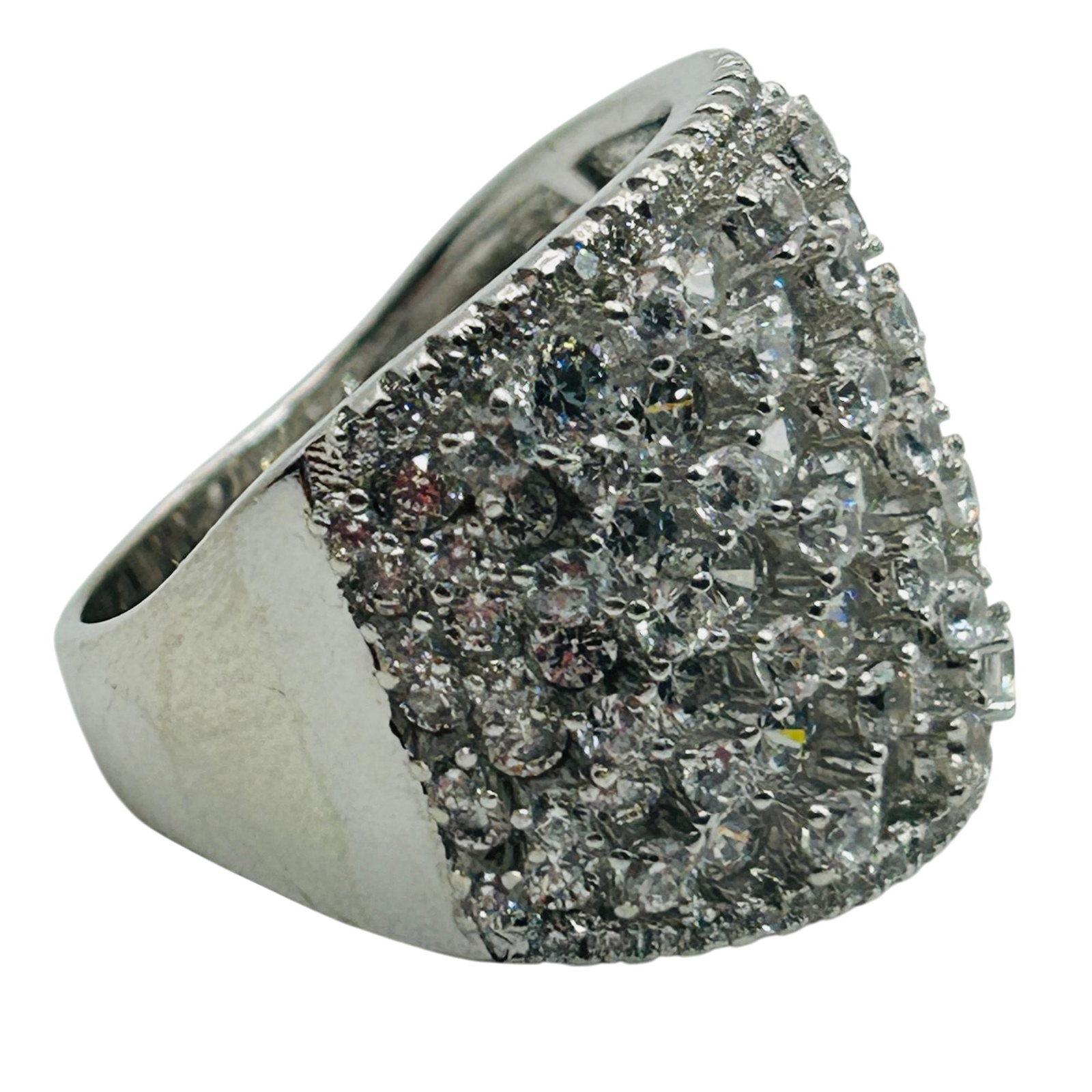FZN Sterling Rhinestone Statement Ring Size 7 - 2