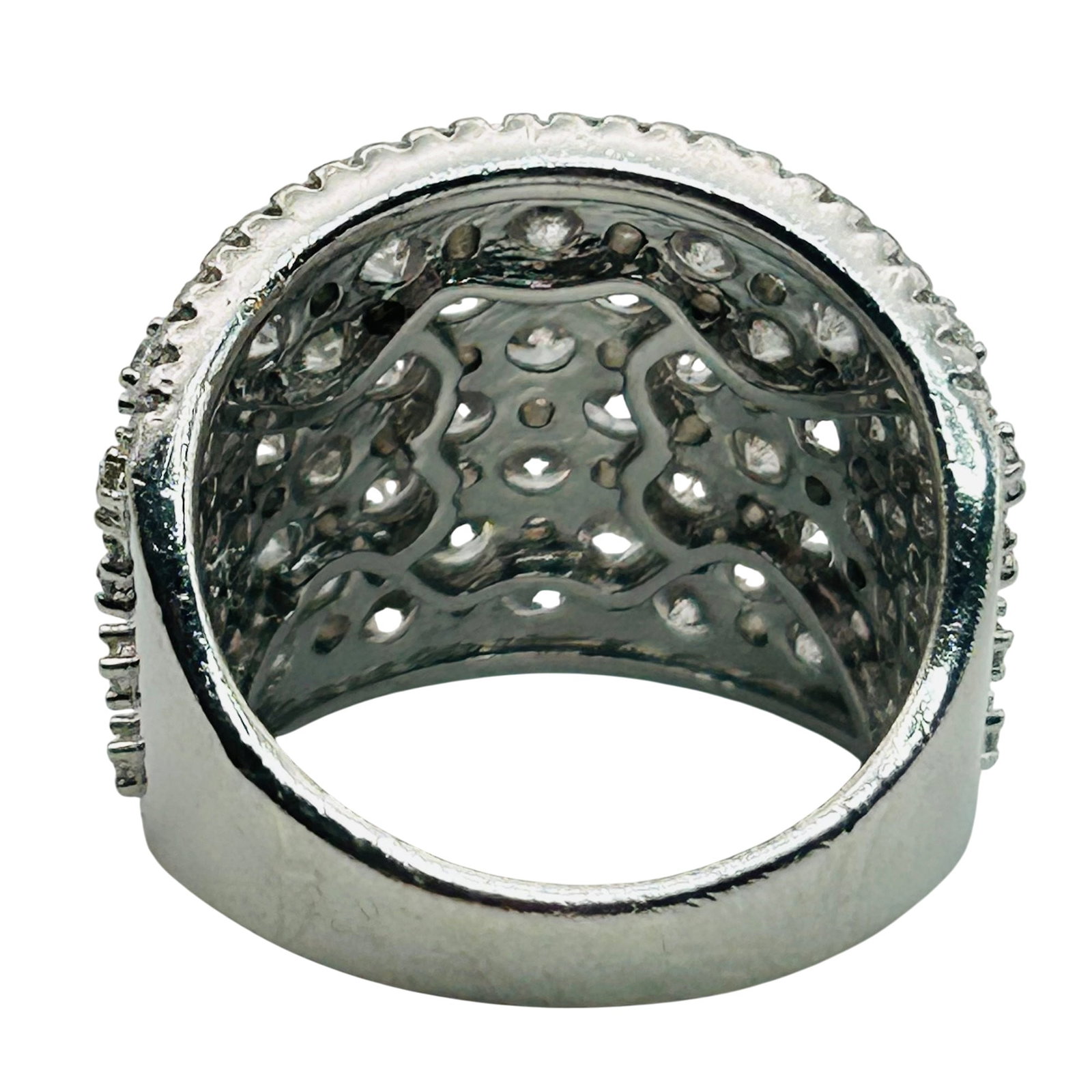 FZN Sterling Rhinestone Statement Ring Size 7 - 4
