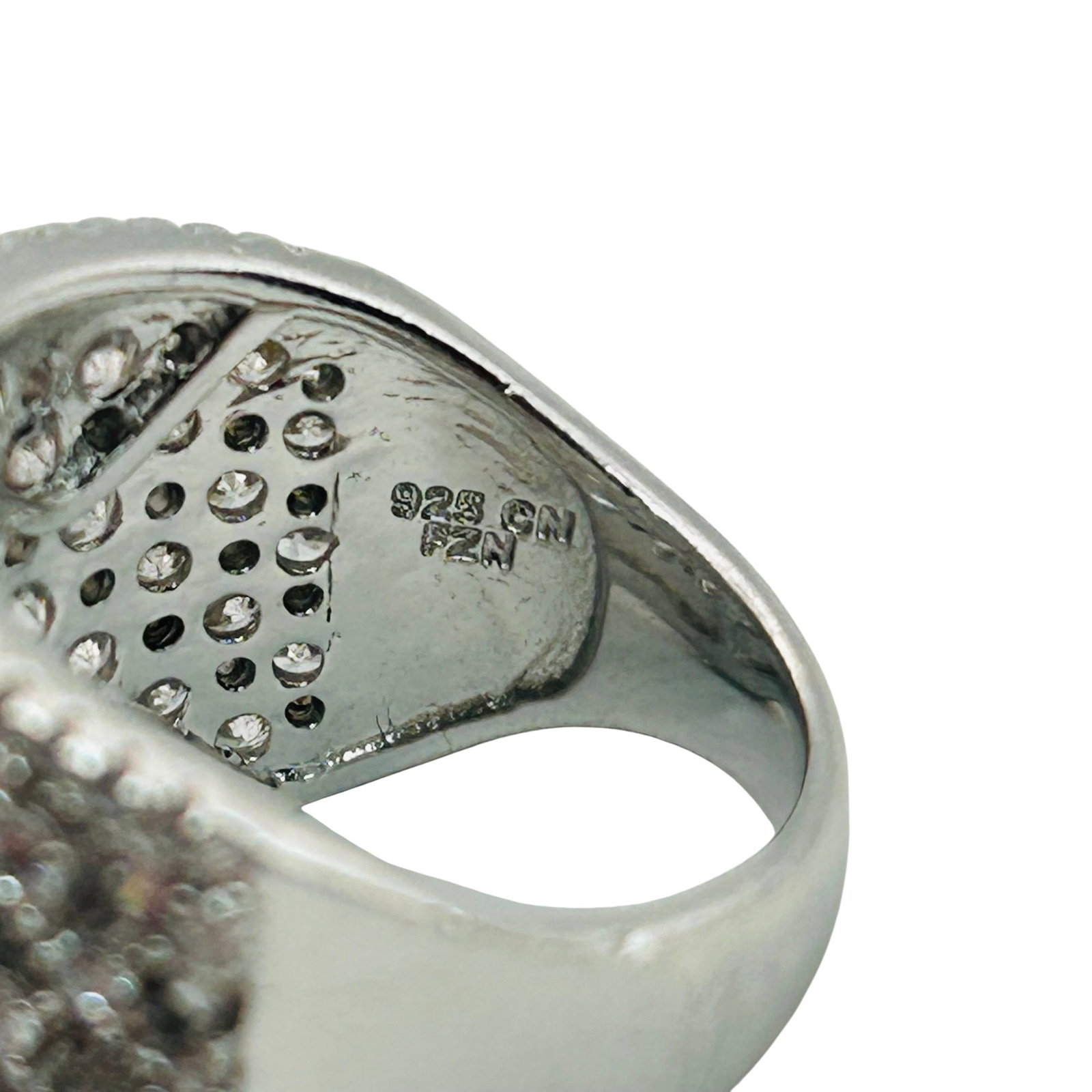 FZN Sterling Rhinestone Statement Ring Size 7 - 5