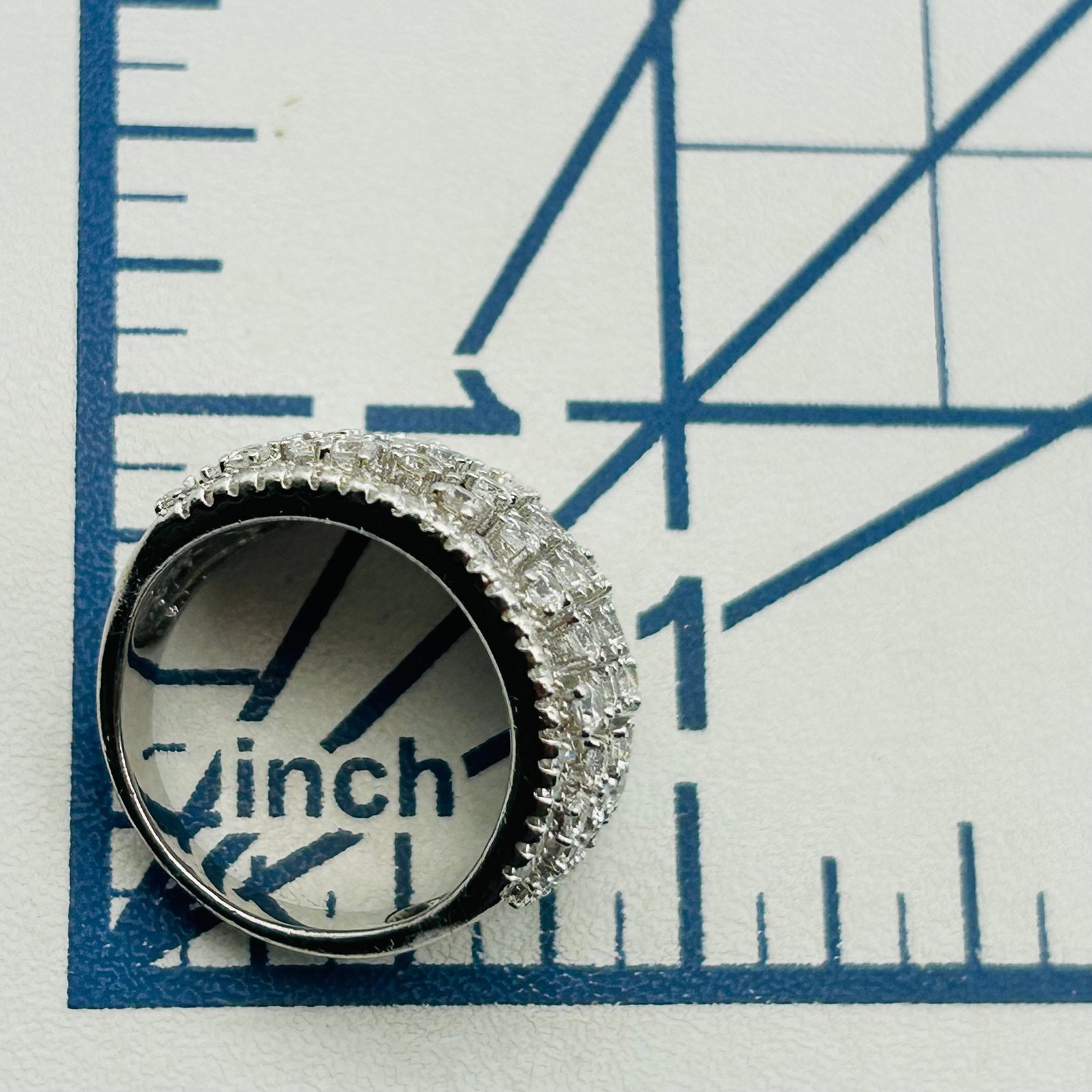 FZN Sterling Rhinestone Statement Ring Size 7 - 7