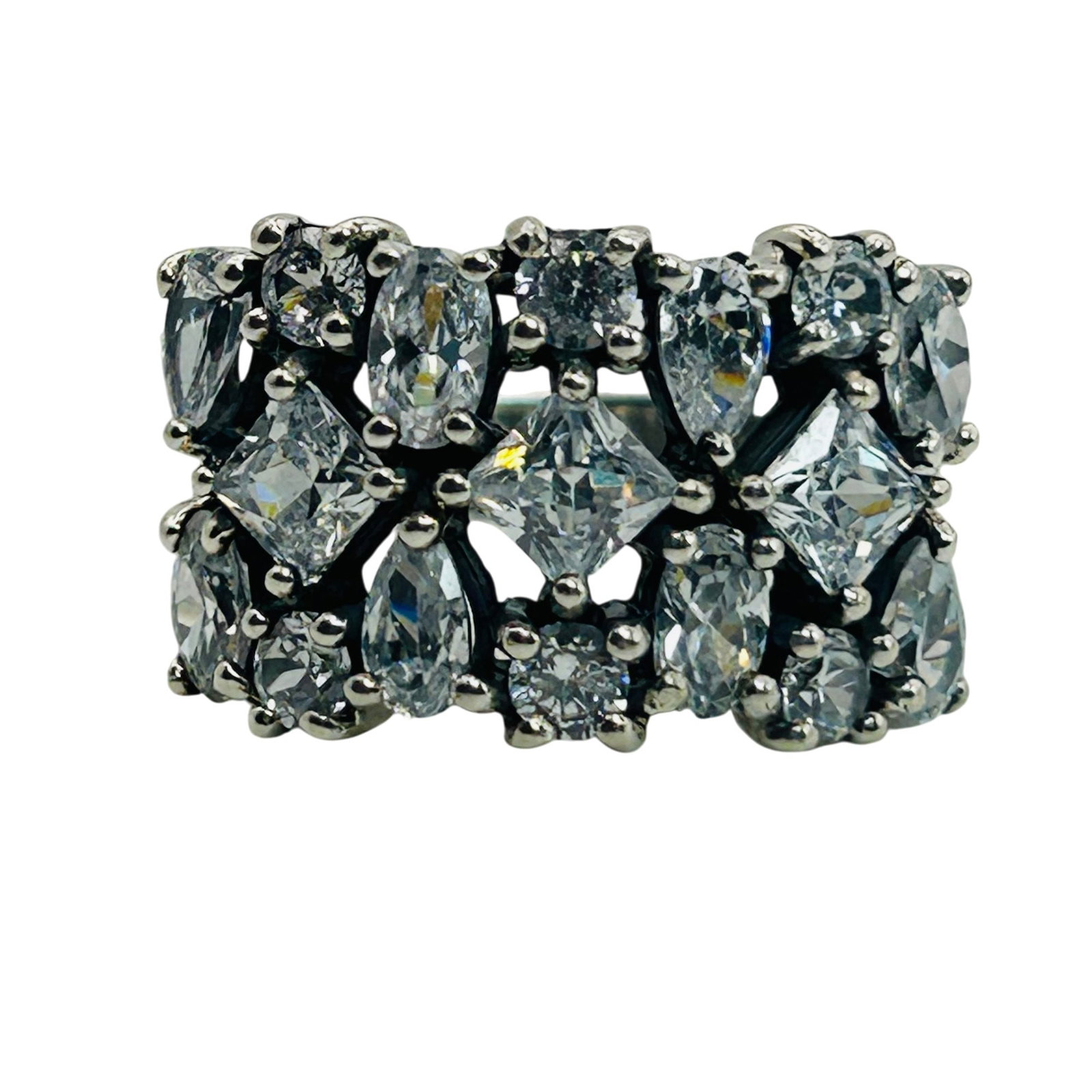 Silpada Sterling Rhinestone Statement Ring Size 9 (1 of 6)