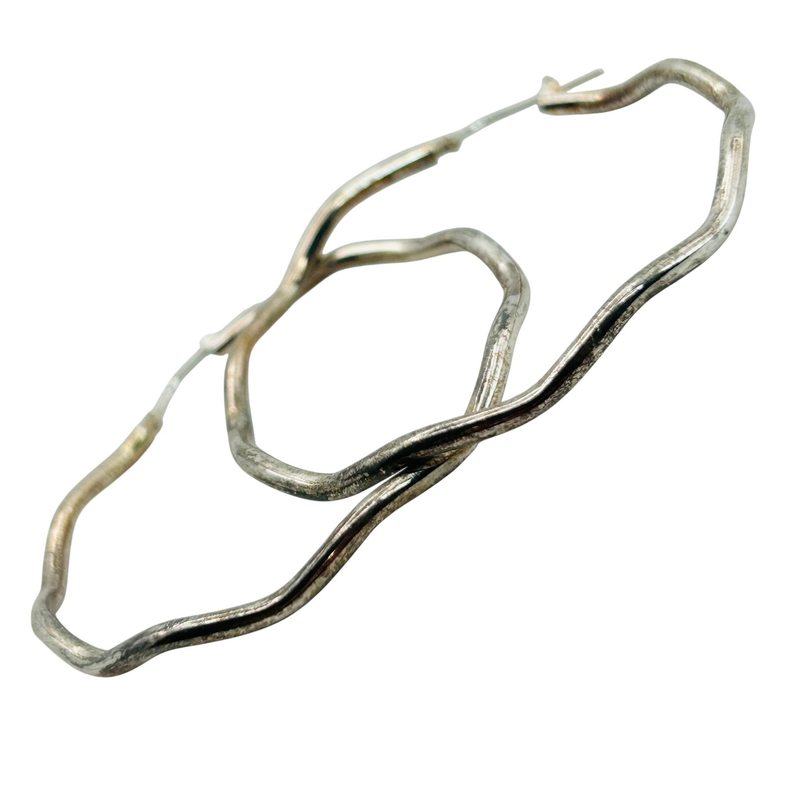 Italy Sterling Curvy Hoop Earrings (1 of 4)