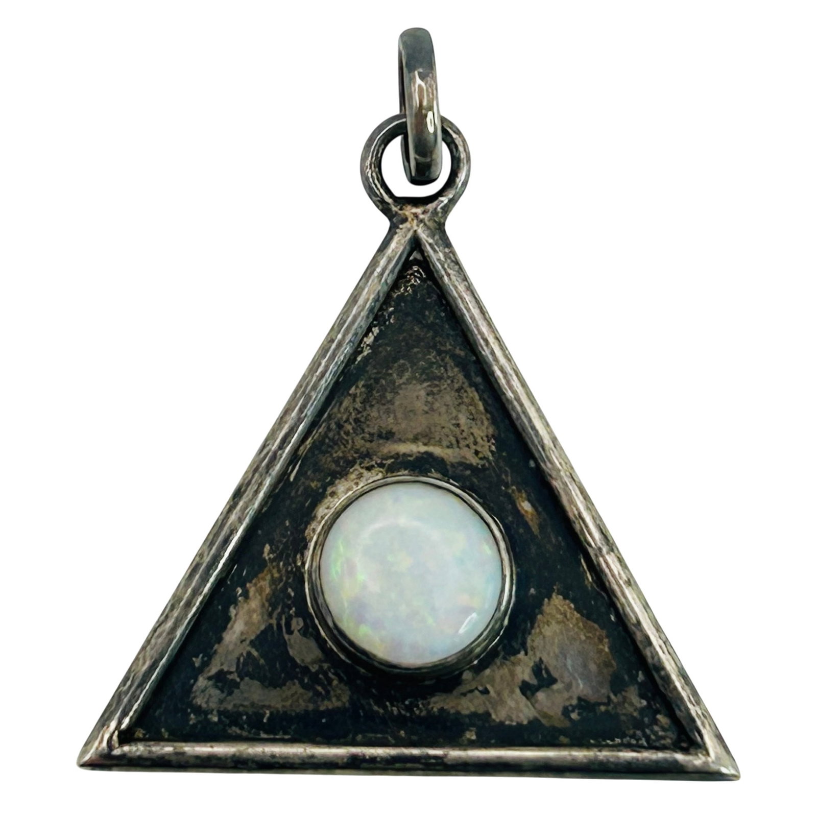 Sterling Opal Triangle Pendant (1 of 4)