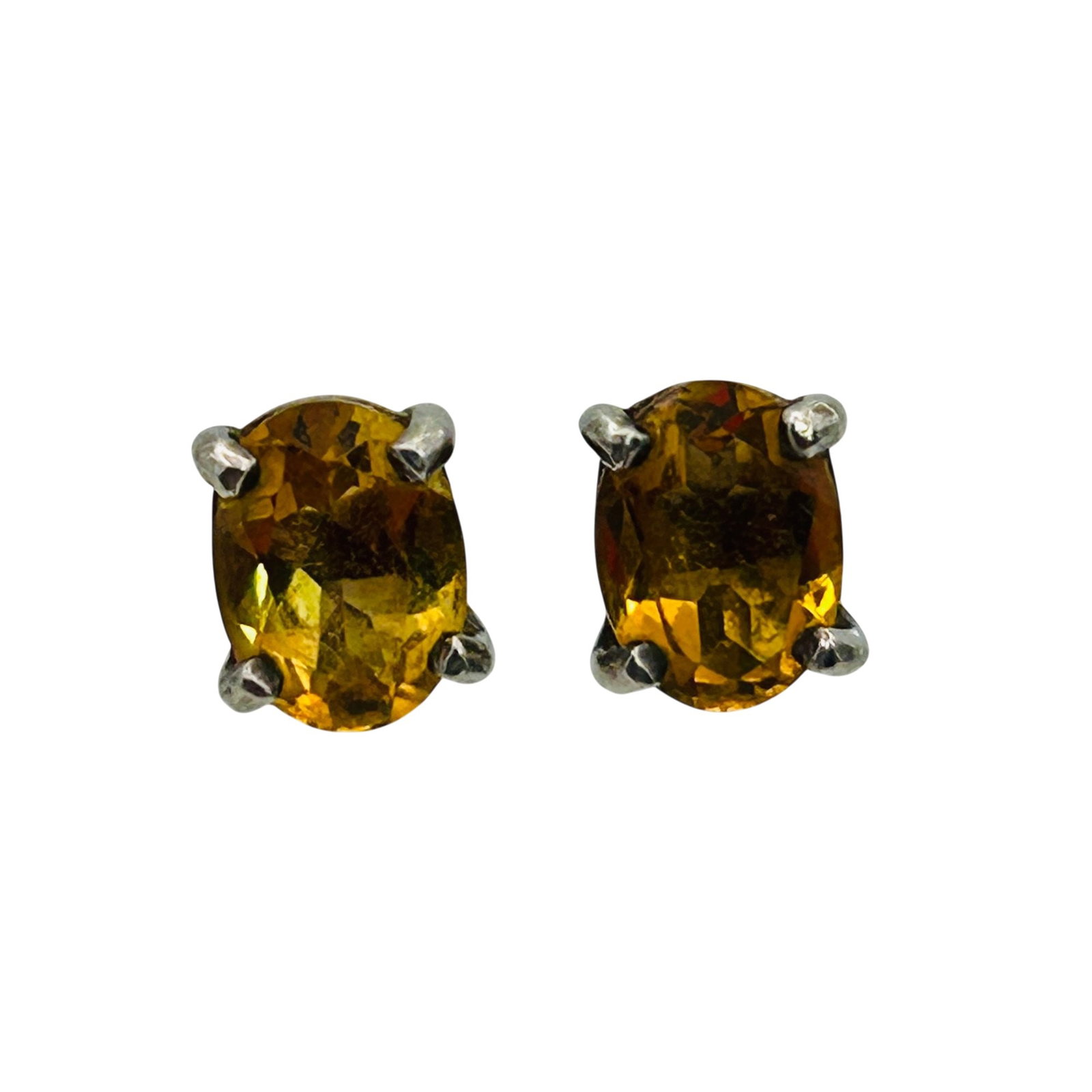 Sterling Citrine Stud Earrings (1 of 5)