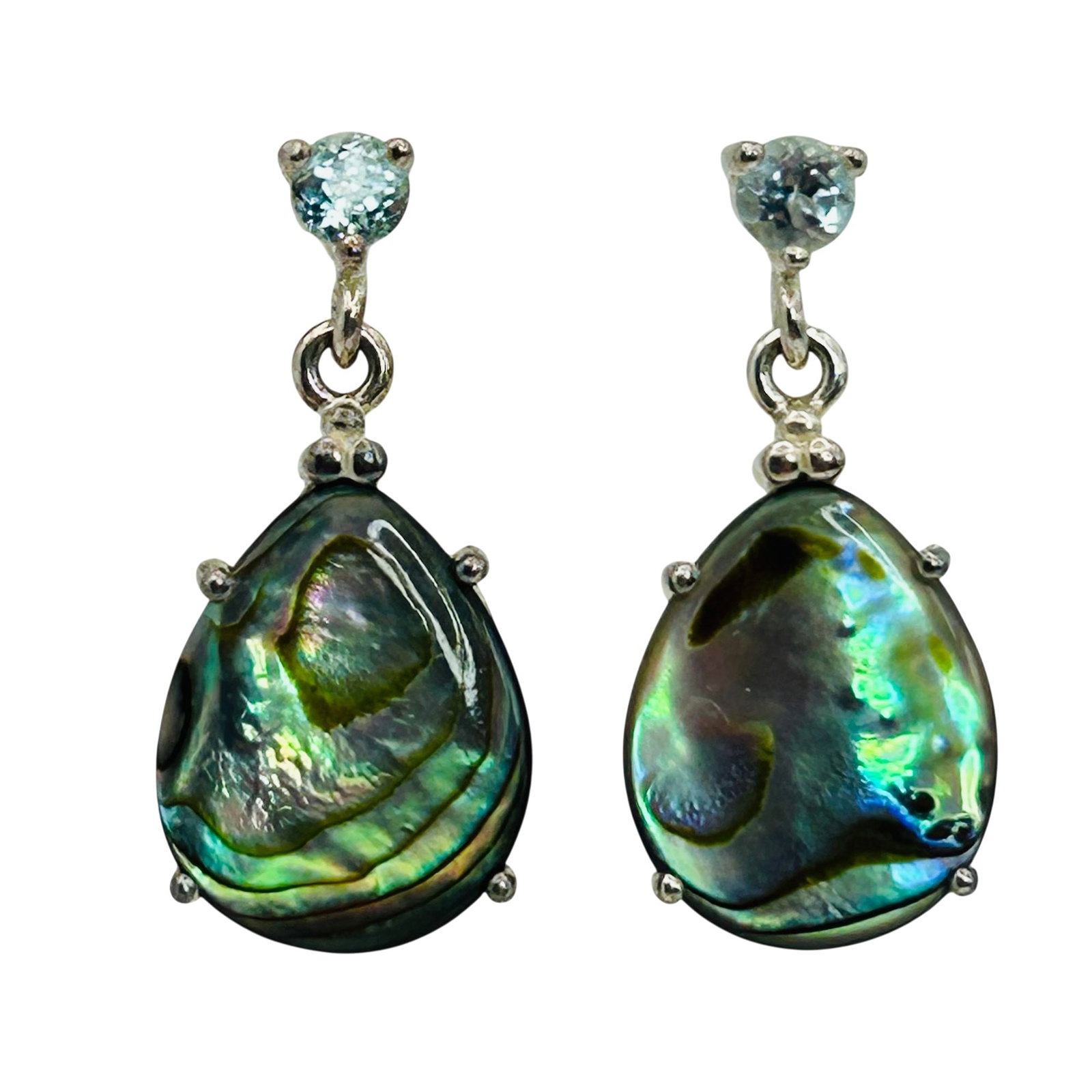 Sterling Abalone Topaz Stud Earrings (1 of 5)