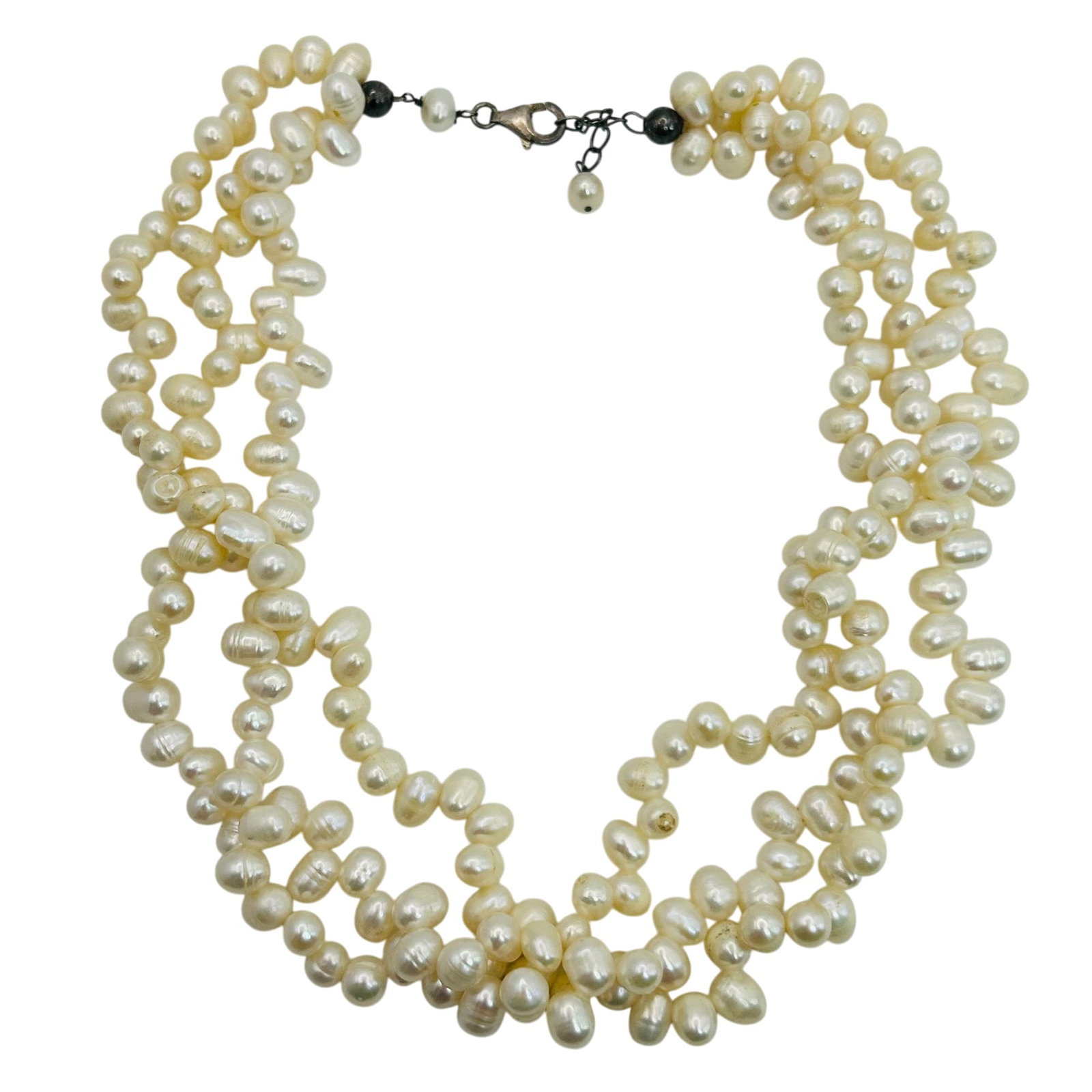 Sterling Pearl Multi Strand Necklace (1 of 4)