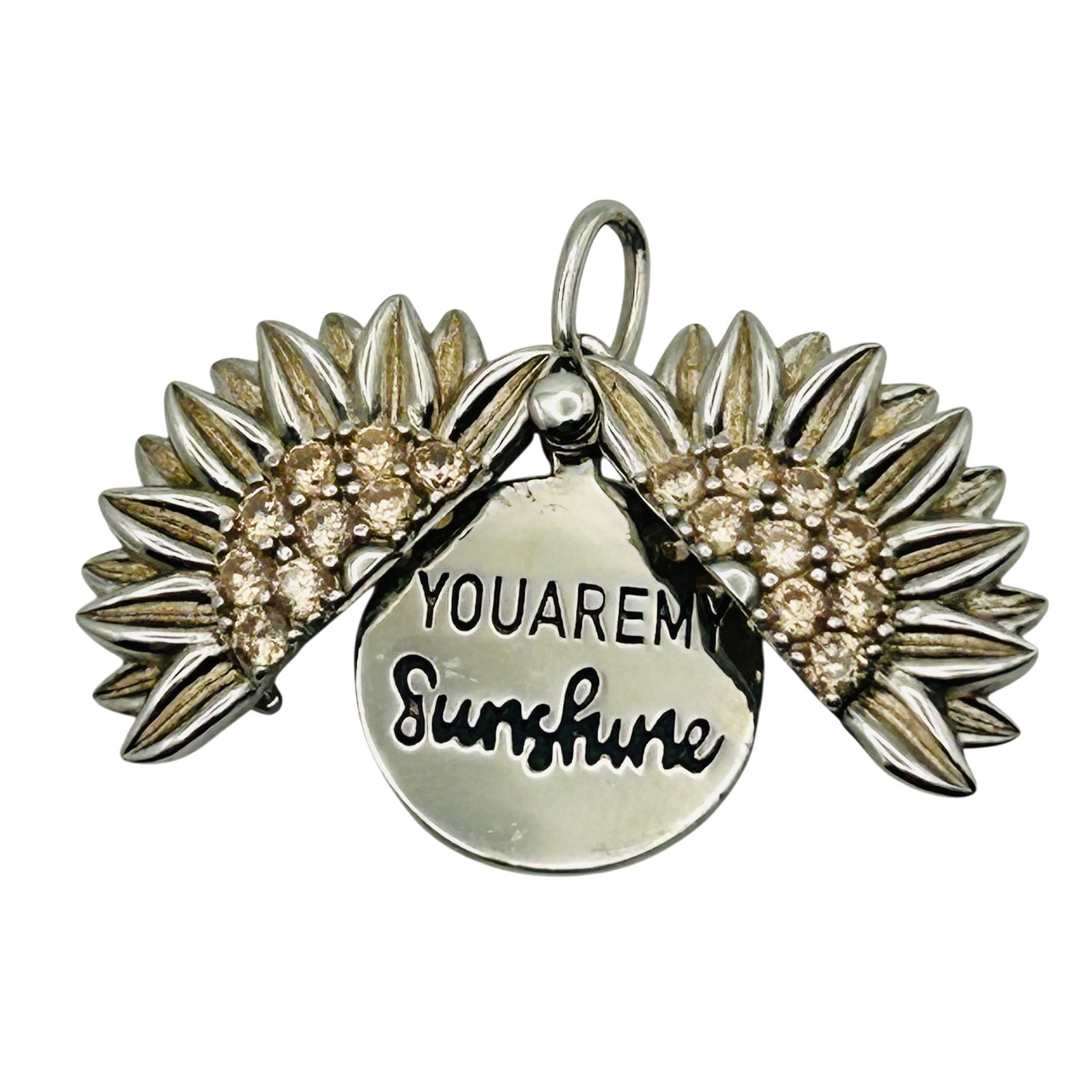 Sterling Rhinestone Flower Openable Pendant (1 of 5)