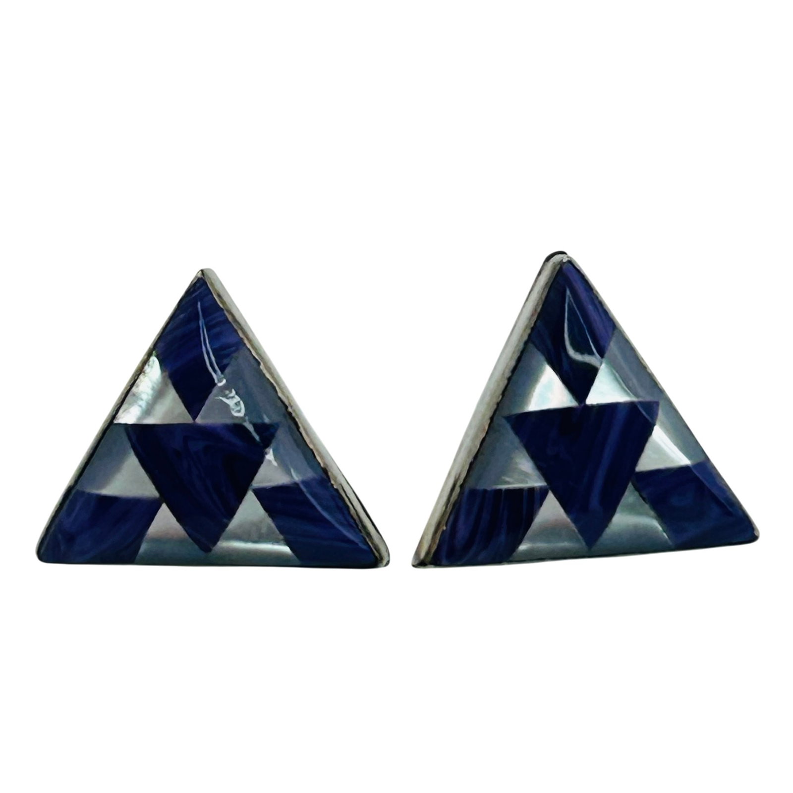 Sterling Southwest Inlay Mother Of Pearl Stud Earrings (1 of 4)
