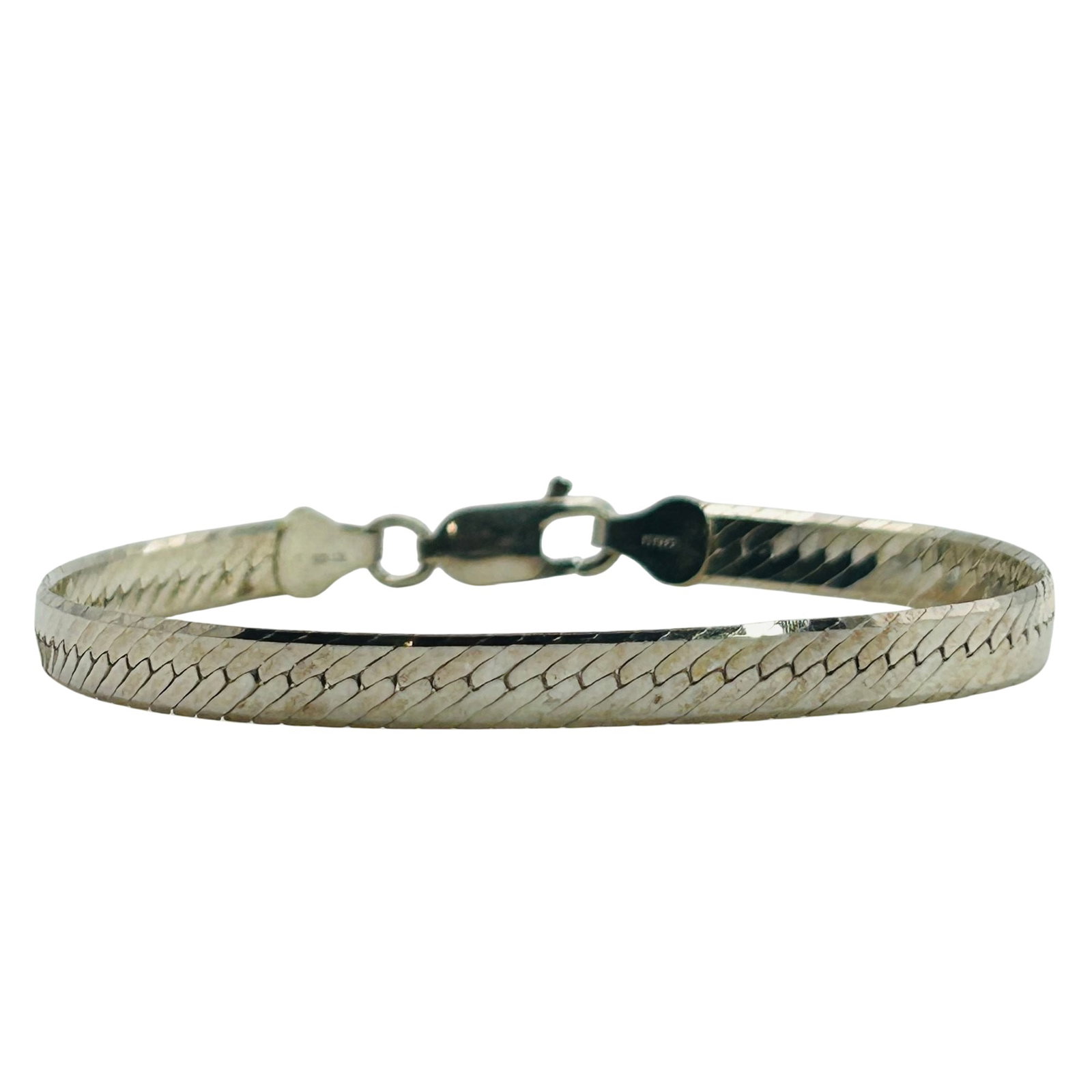 HCT Canada Sterling Flat Snake Chain Bracelet: HCT Canada Sterling flat snake chain bracelet. 5.9g