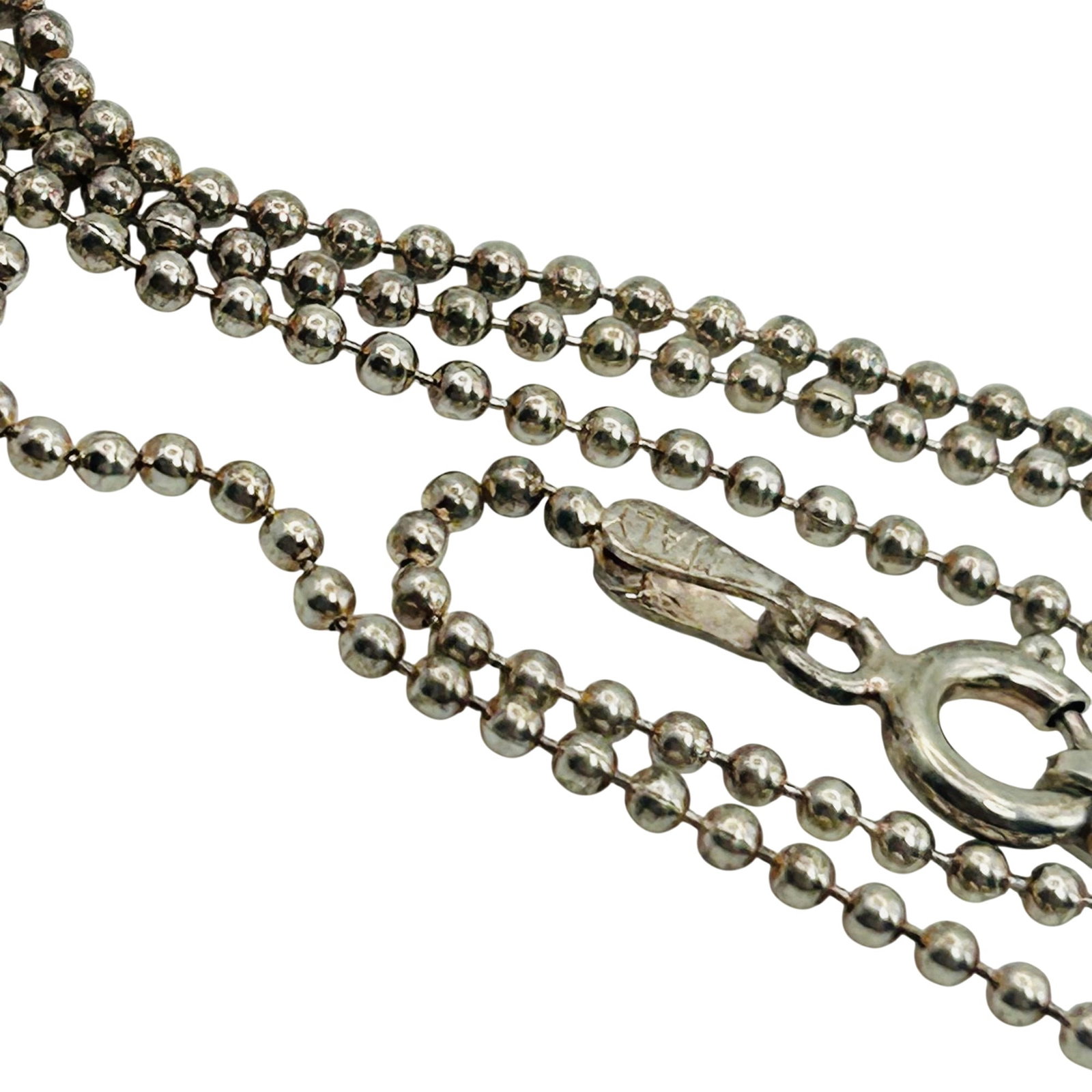Italy Sterling Bead Chain Necklace: Italy sterling bead chain necklace. 3.0g