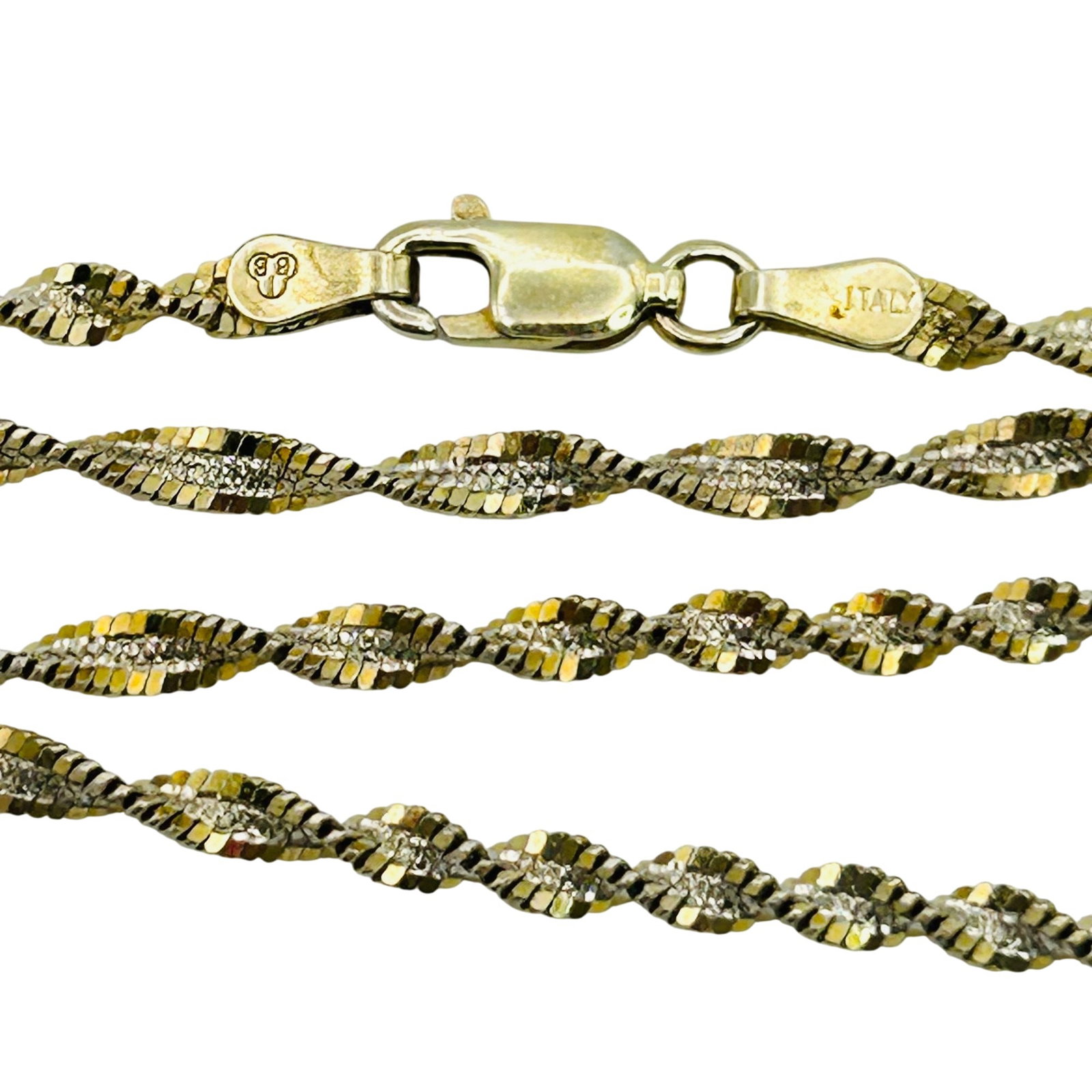 IBB Italy Sterling Flat Twist Chain Necklace: IBB Italy sterling flat twist chain necklace. 5.6g