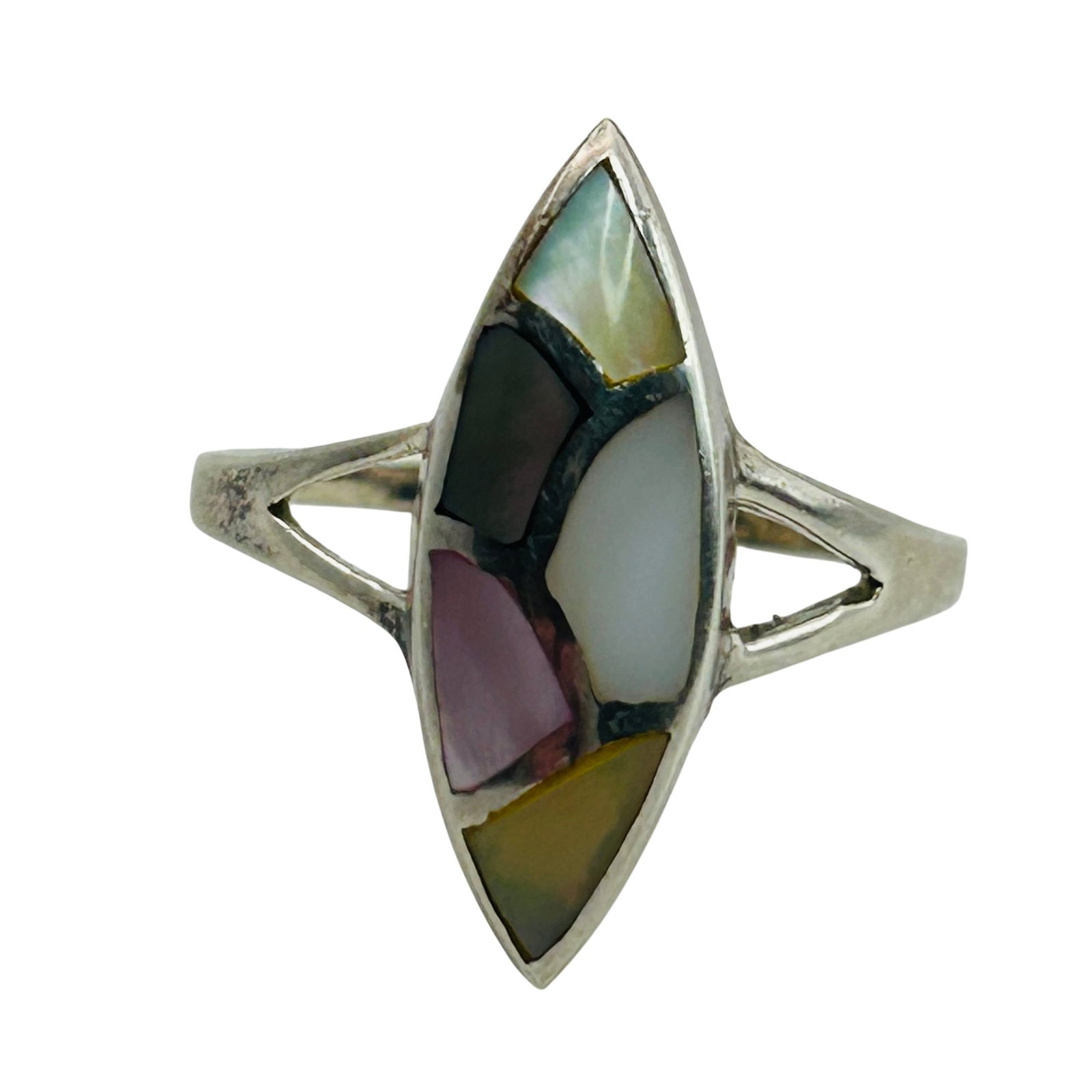 Sterling Mother Of Pearl Ring Size 6.5 (1 of 8)