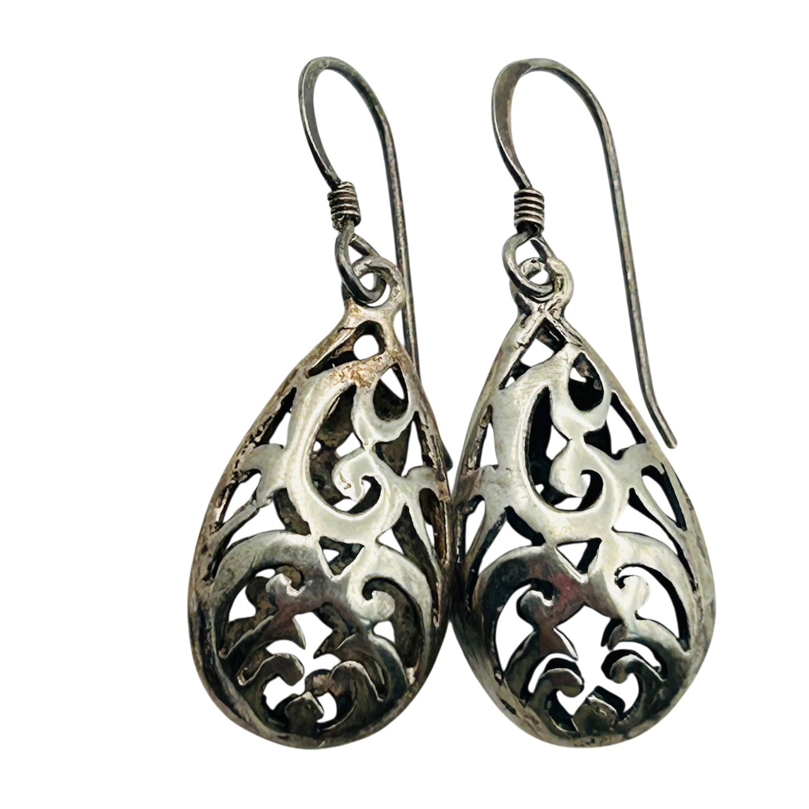 Sterling Cut Out Hook Back Earrings (1 of 5)