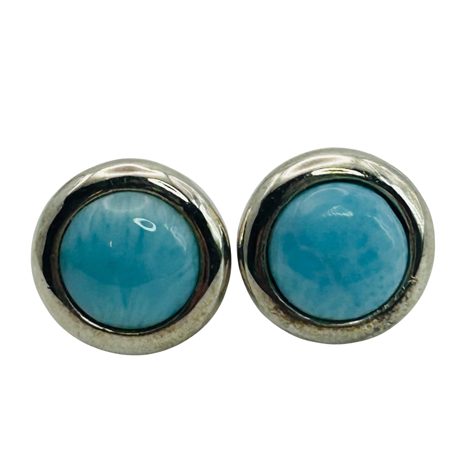 Sterling Larimar Stud Earrings (1 of 4)