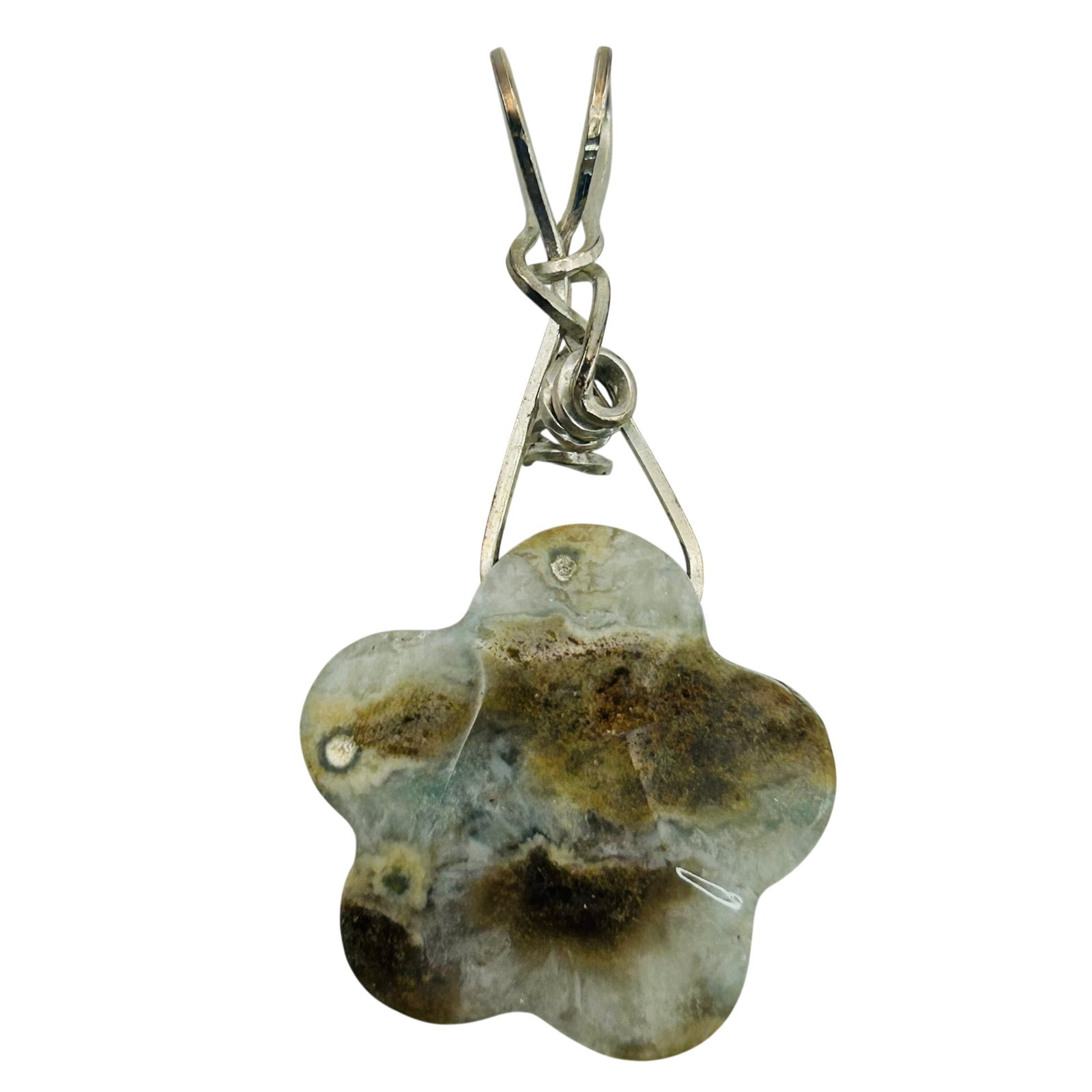 Sterling Flower Agate Pendant (1 of 4)