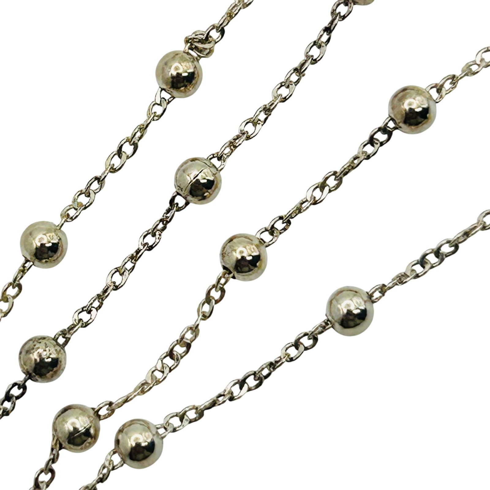 Italy Sterling Curb Chain Bead Necklace (1 of 4)