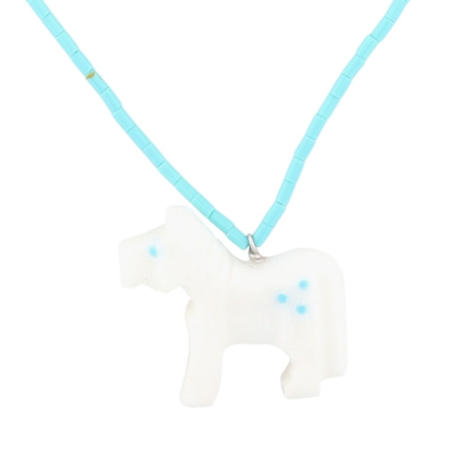 Todd Etsate Zuni Sterling Multi-Stone Carved Horse Necklace (1 of 5)