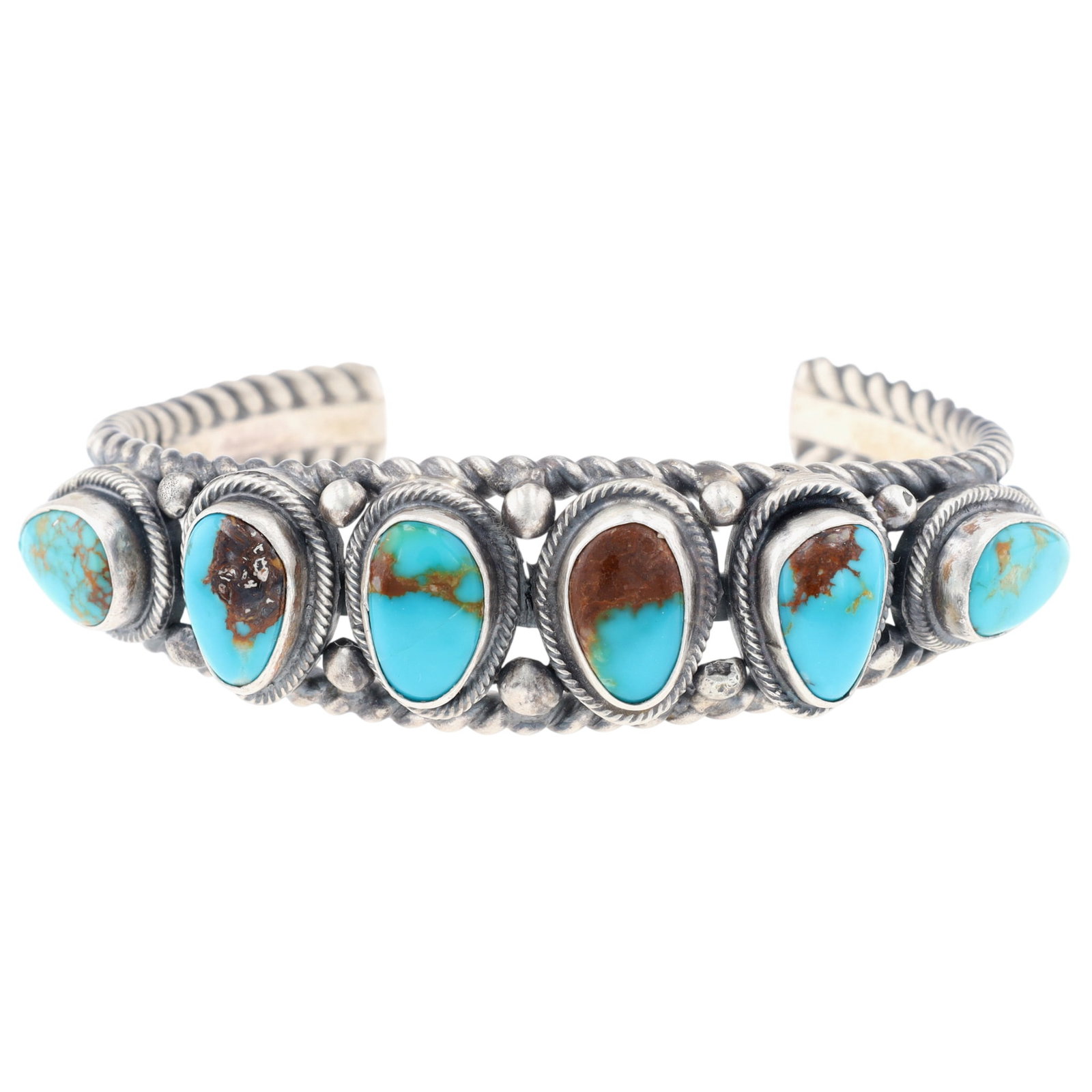 Bob Becenti Sterling Turquoise Cuff Bracelet (1 of 7)