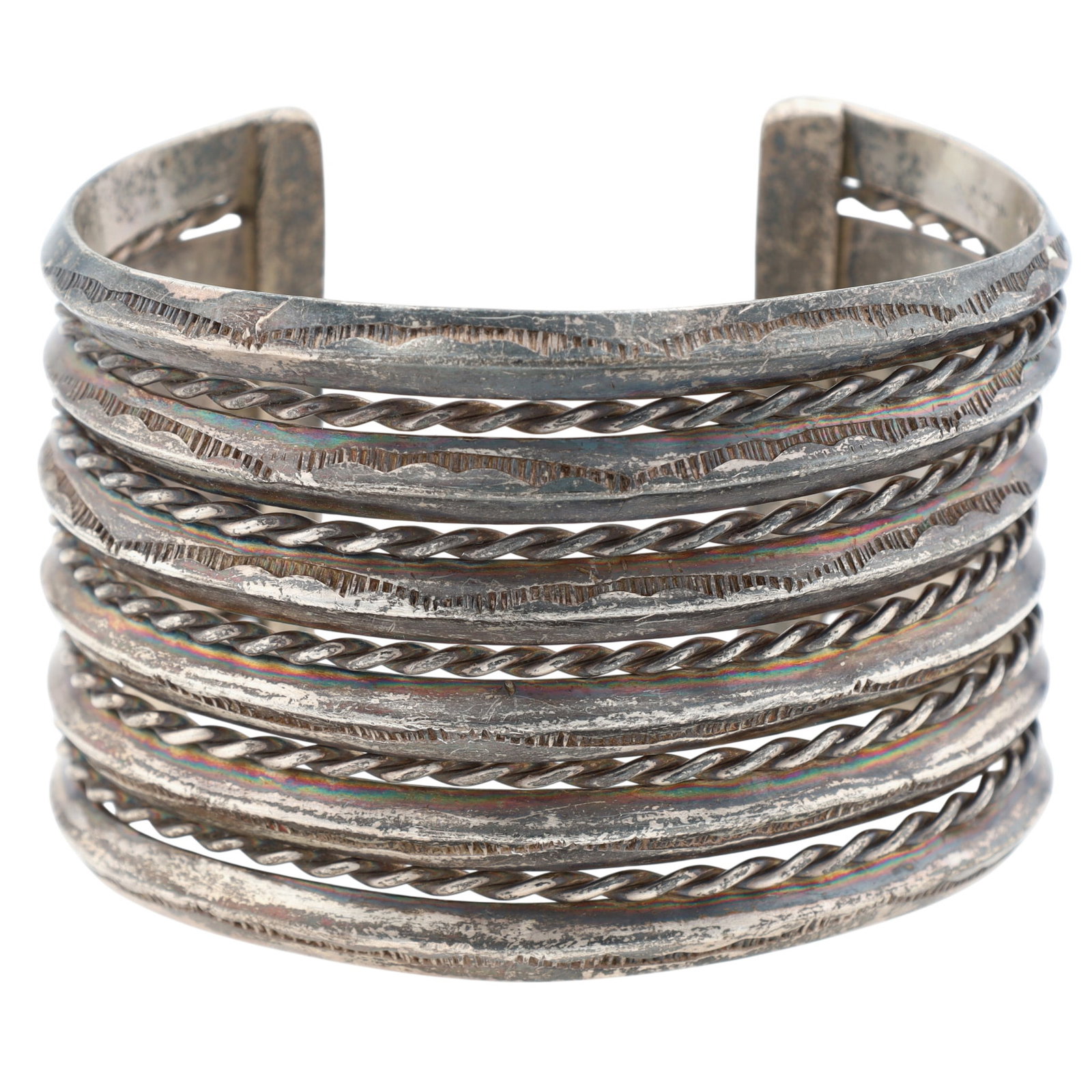 Vintage Navajo Plain Silver Cuff Bracelet (1 of 6)