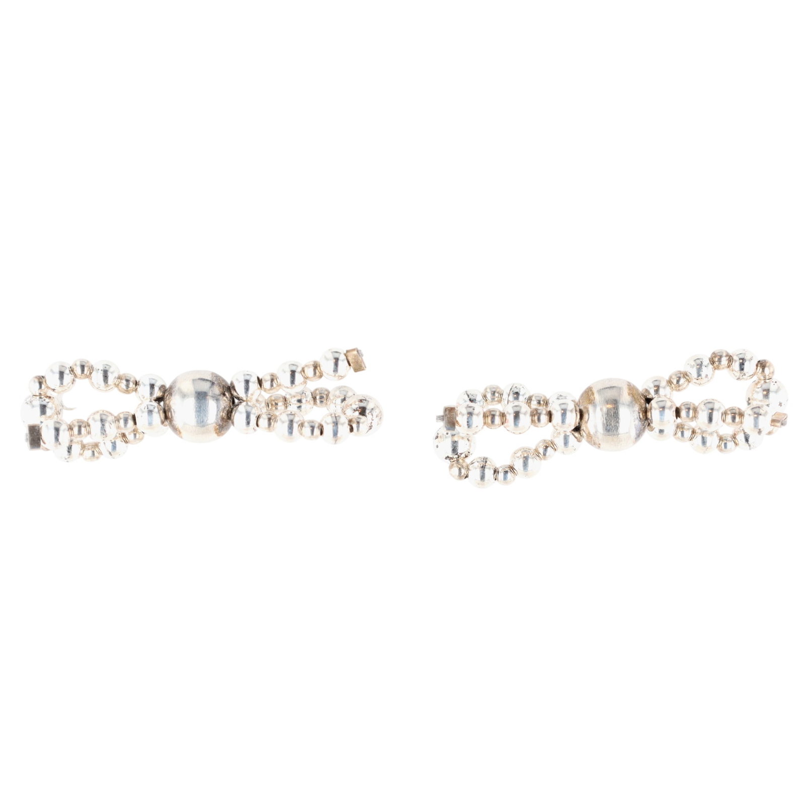 Southwest Sterling Bead Bow Earrings (1 of 3)