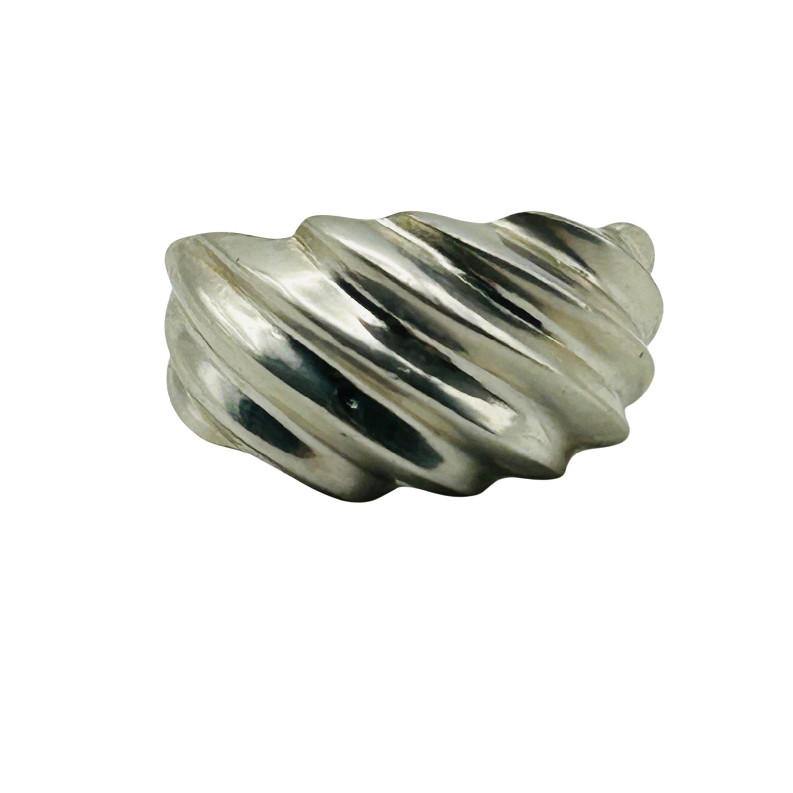 Sterling Domed Ribbed Ring Size 6 (1 of 7)