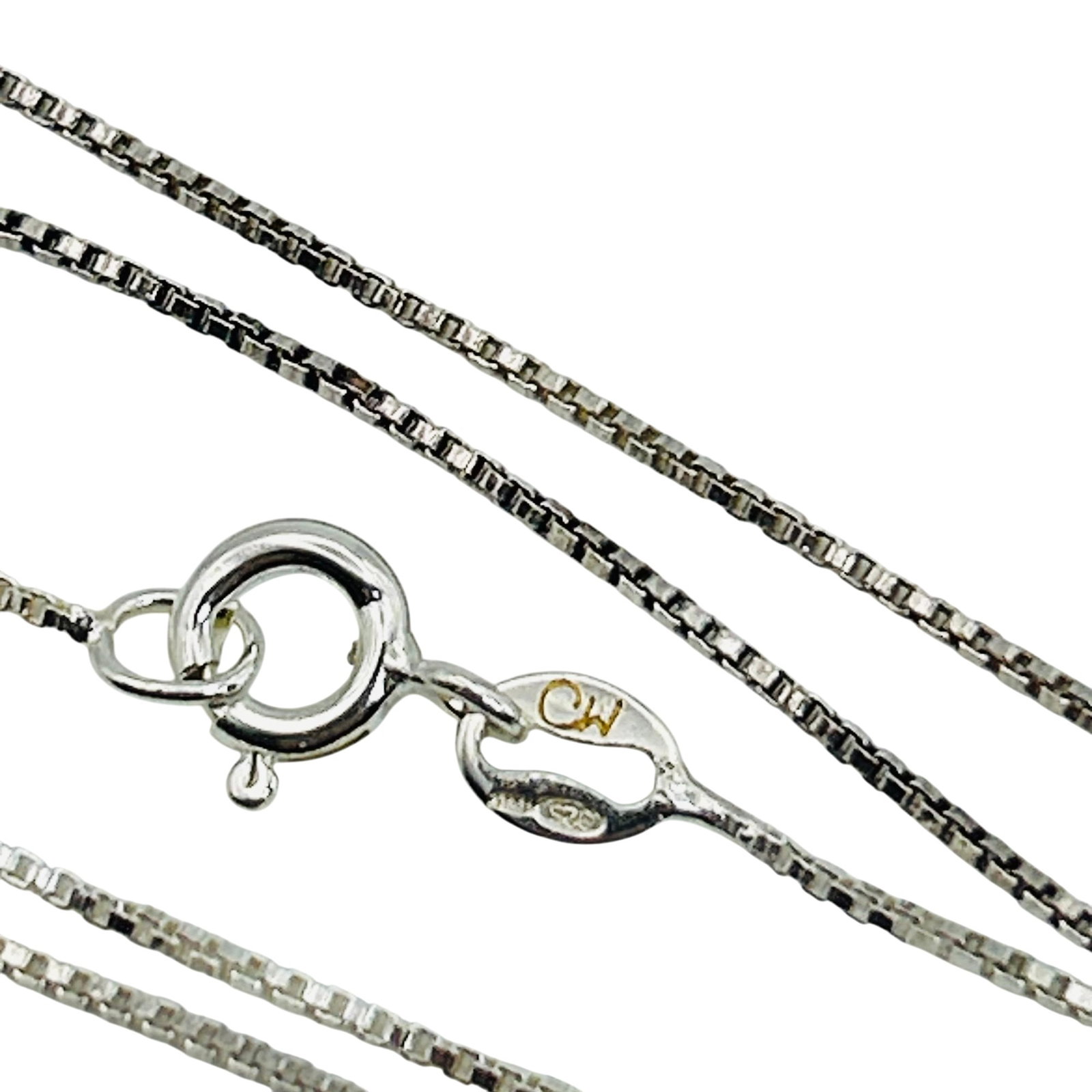 Signed Italy Sterling Box Chain Necklace (1 of 5)