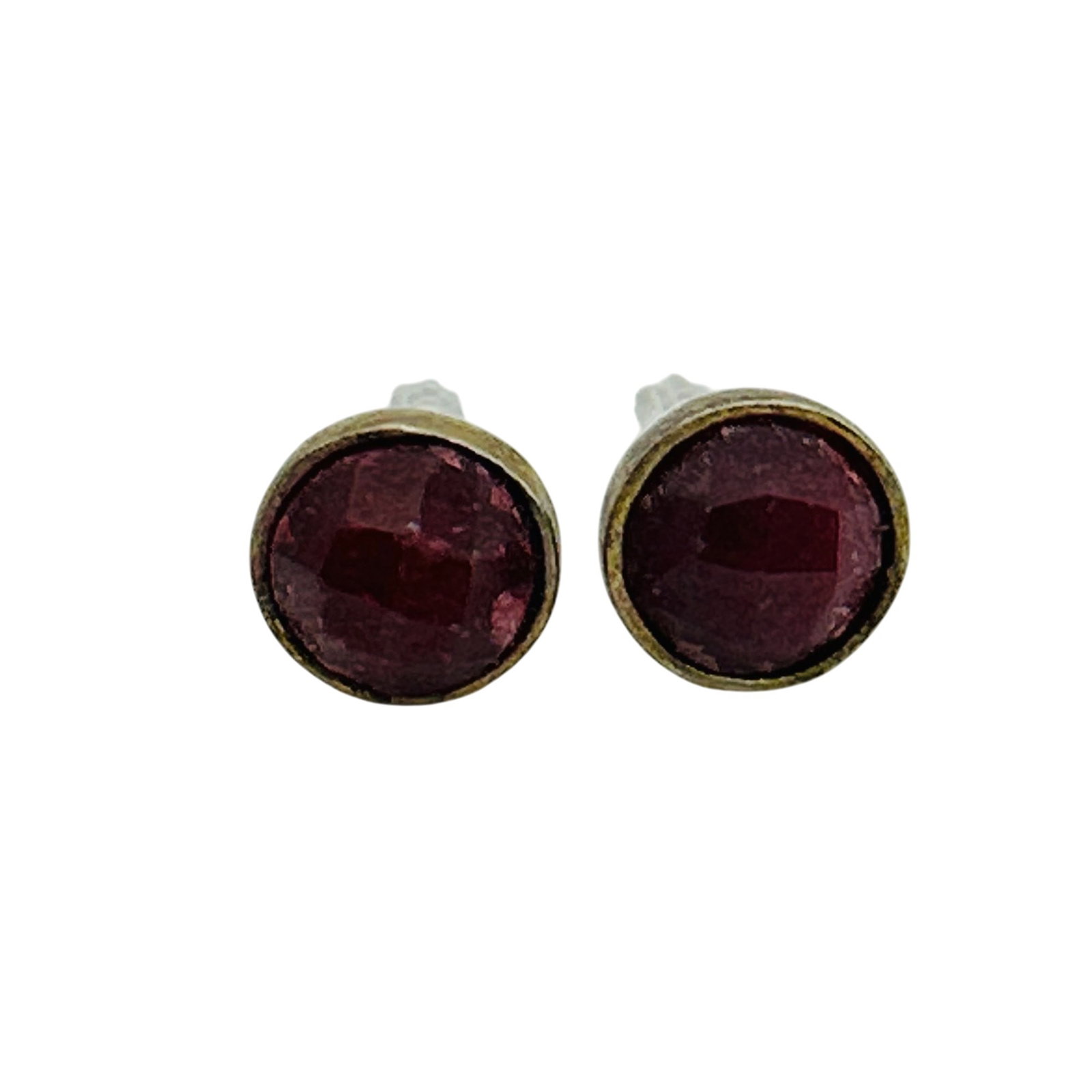Sterling Ruby Stud Earrings: Sterling Ruby Stud Earrings. 1.9g