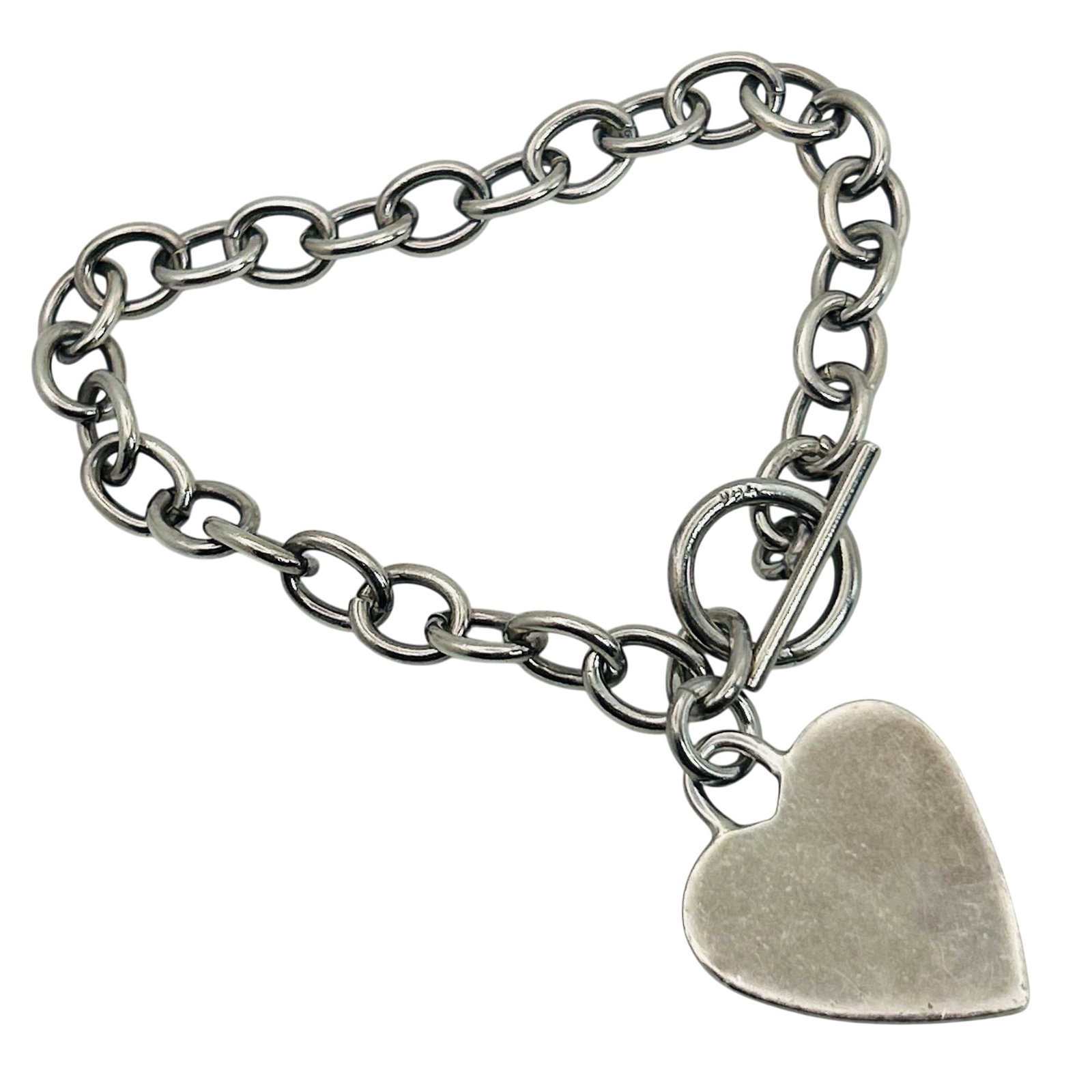 Sterling Cable Chain Toggle Clasp Bracelet: Sterling Cable Chain Toggle Clasp Bracelet. 21.1g