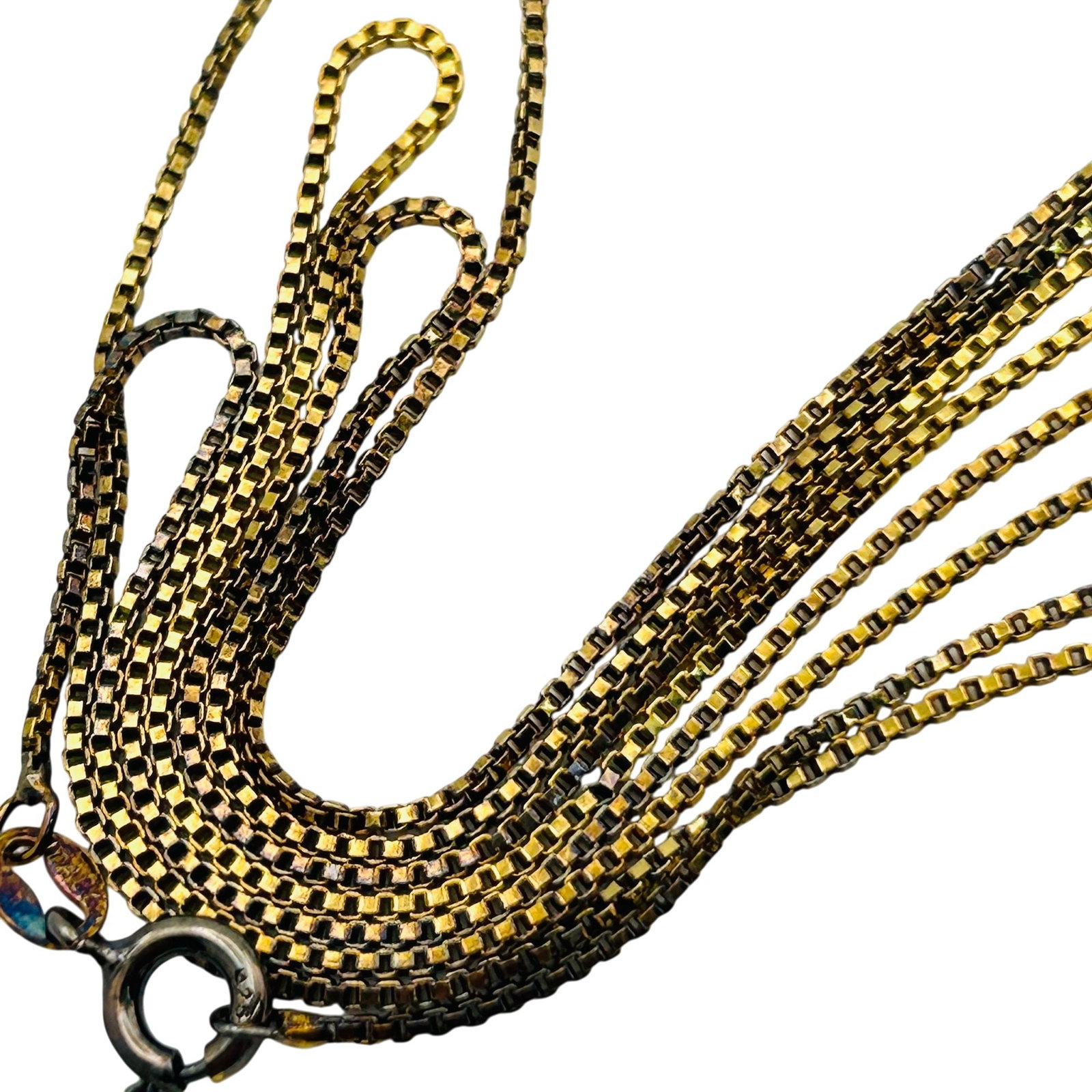 Italy Sterling Long Box Chain Necklace (1 of 4)