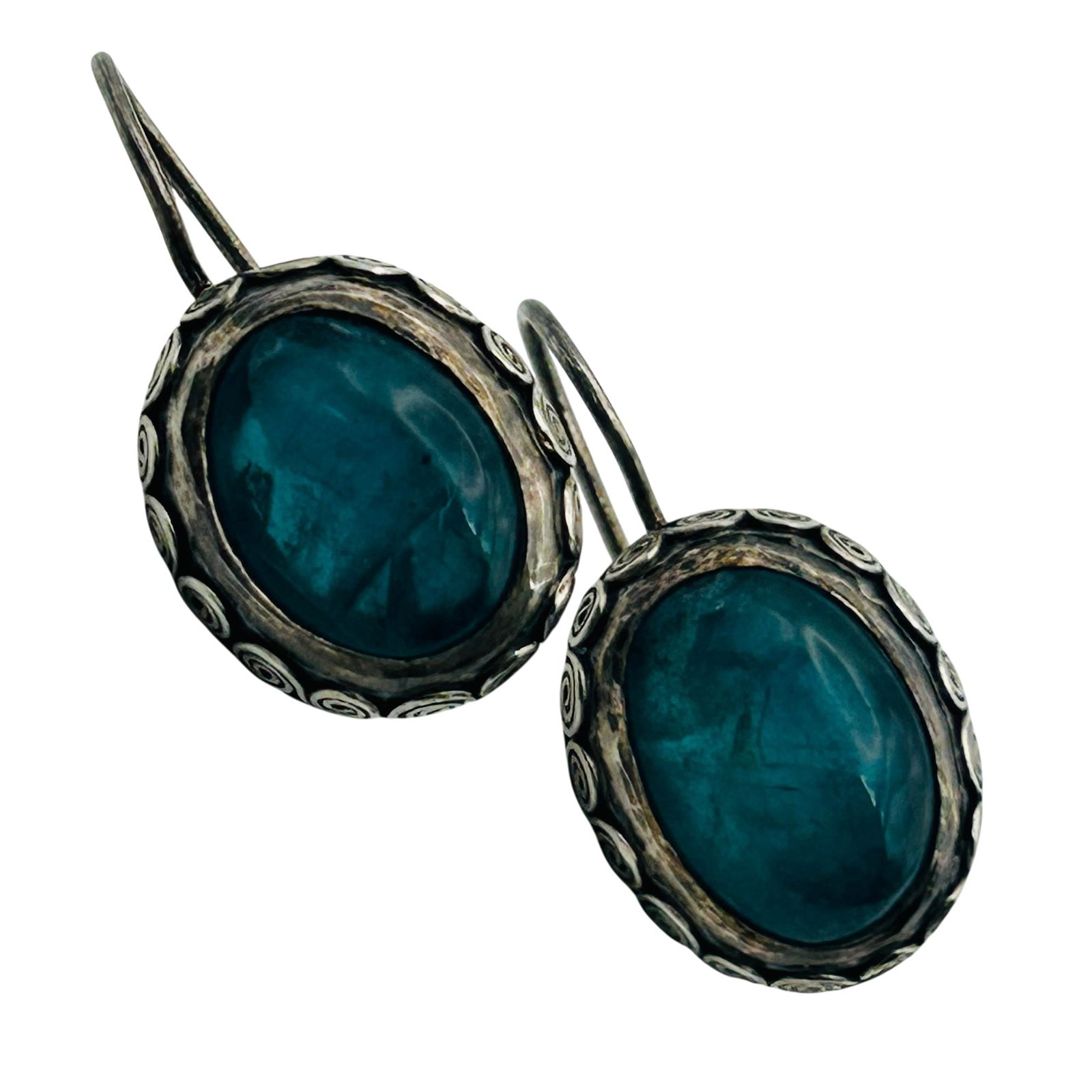 Sterling Jade Oval Earrings (1 of 4)