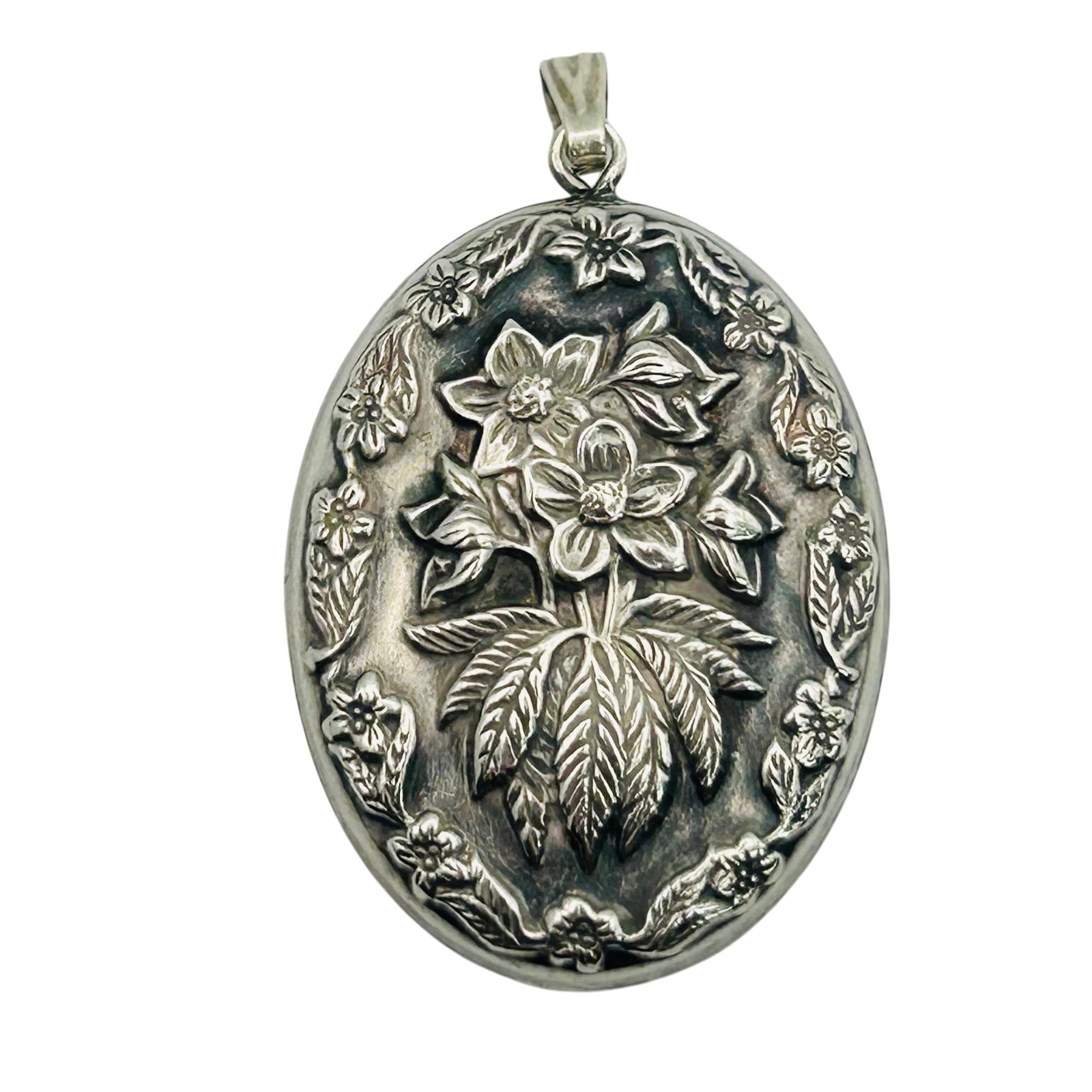 Franklin Mint F-78 Sterling Flower Puffy Pendant (1 of 5)