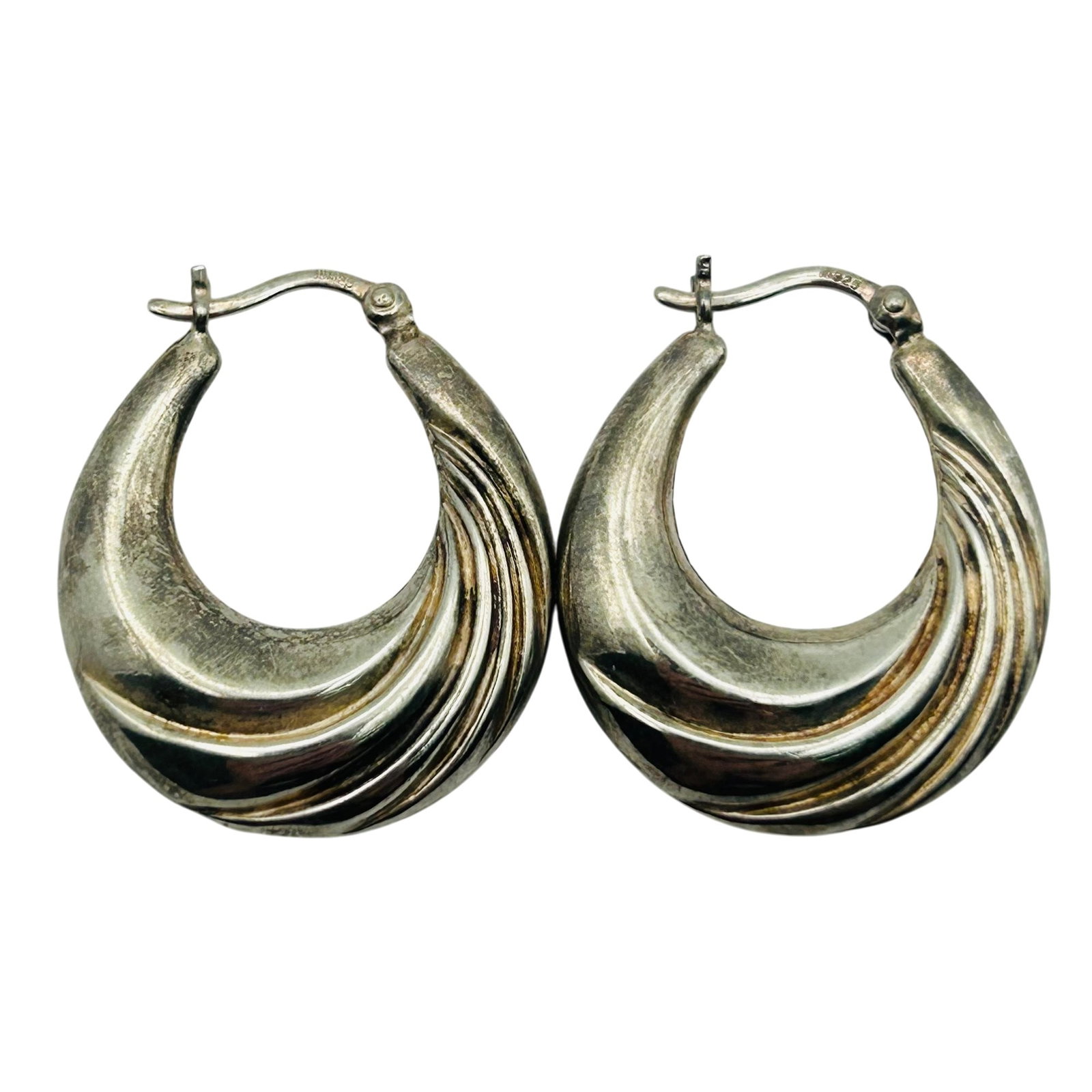 Sterling Puffy Hoop Earrings (1 of 5)
