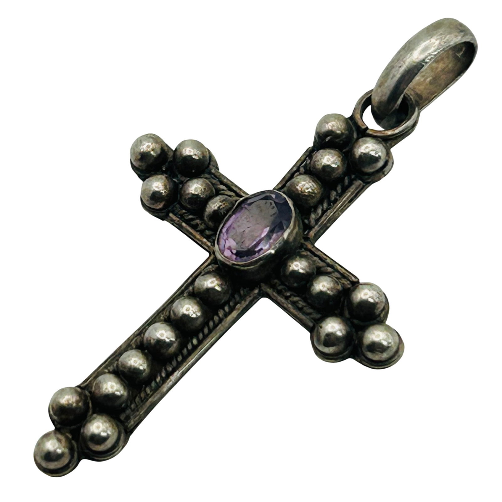Sterling Amethyst Cross Pendant (1 of 4)