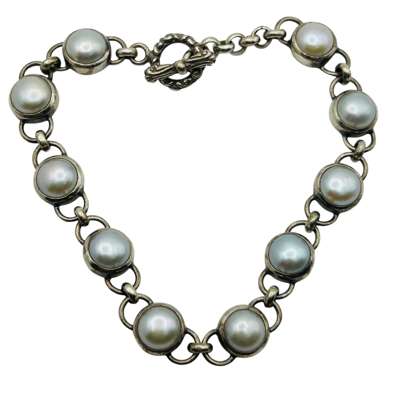 Joyeria De Guadalajara Sterling Pearl Bracelet (1 of 5)