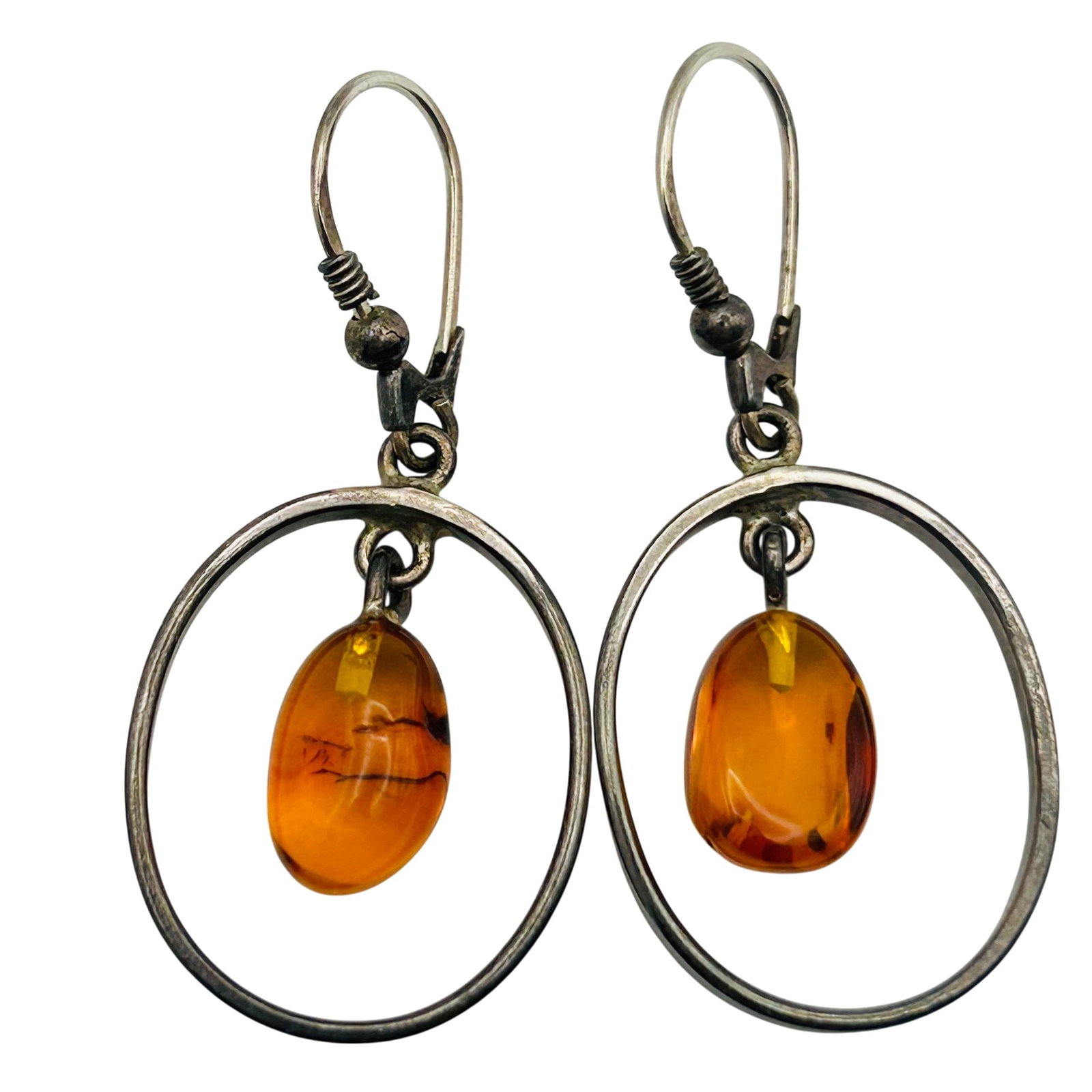 Sterling Amber Dangle Earrings (1 of 4)