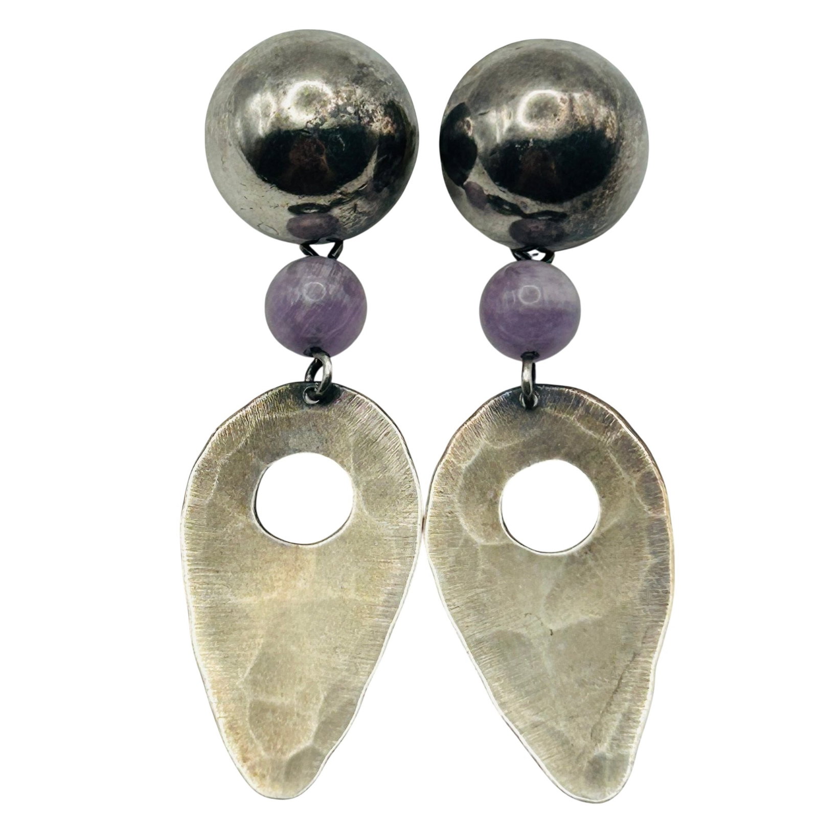 Roz Balkin Sterling Amethyst Dangle Earrings (1 of 6)